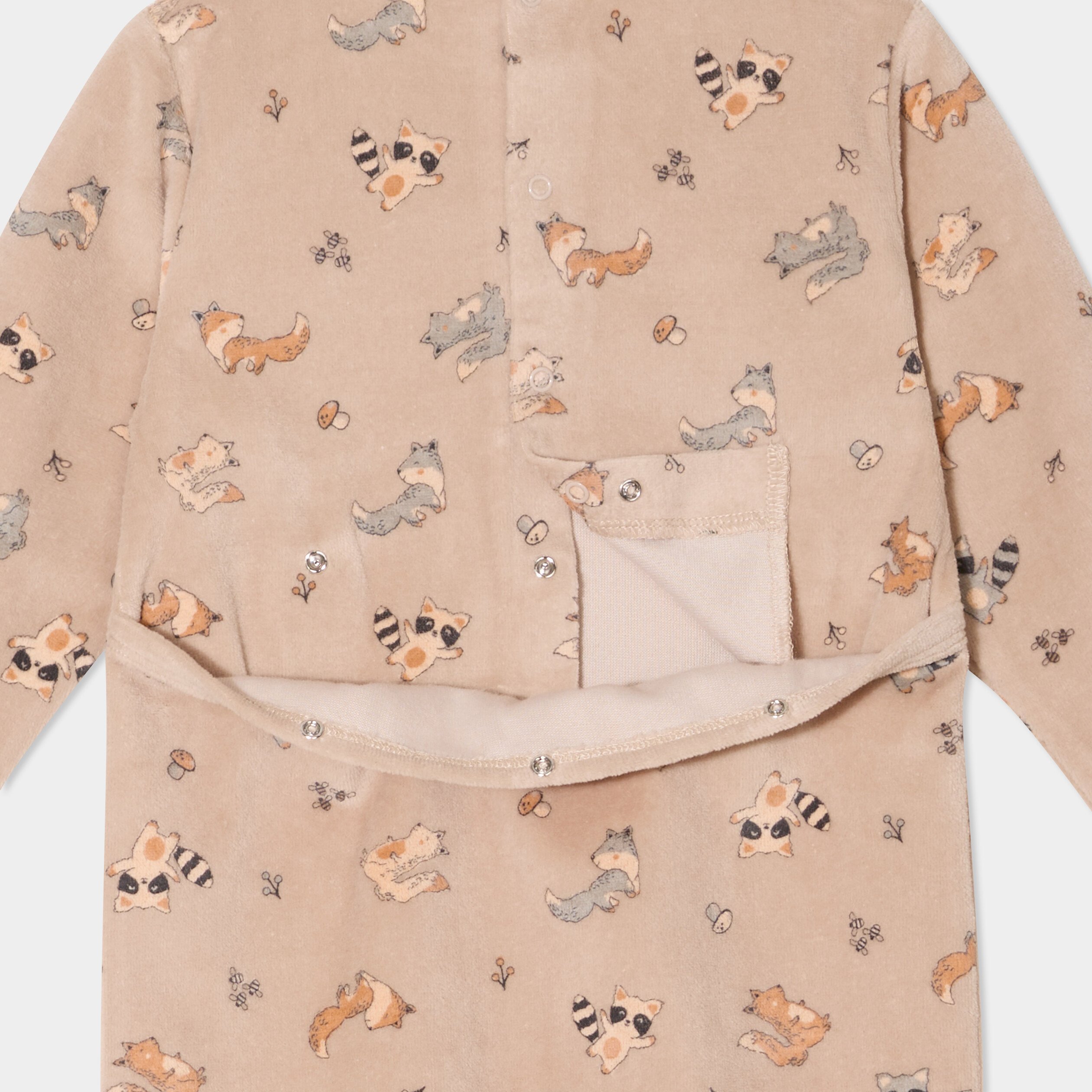 dors bien effet velours manches longues taupe bebeg Dors-bien effet velours manches longues taupe bébé garçon