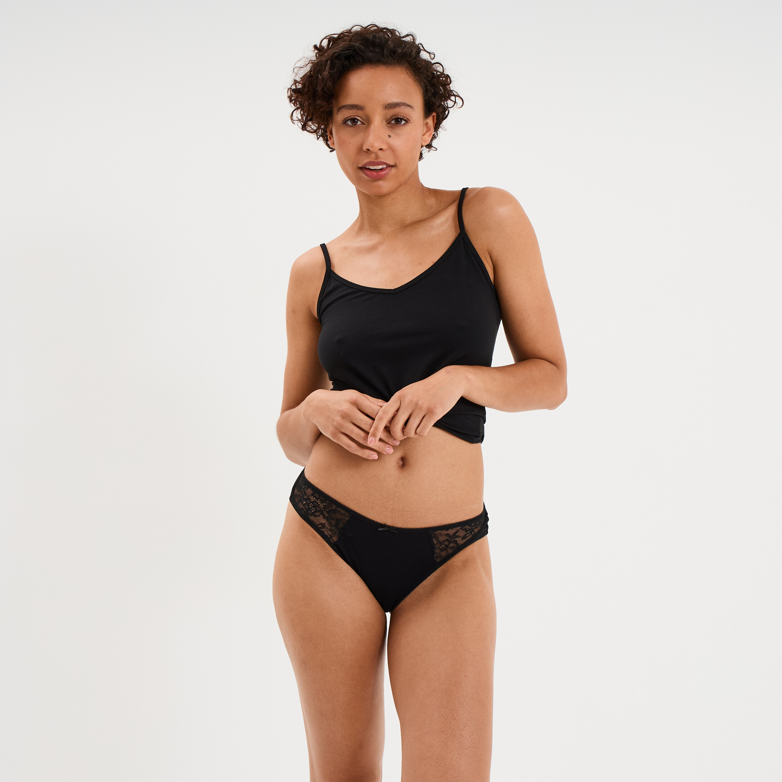 Culotte coton majoritaire noir femme