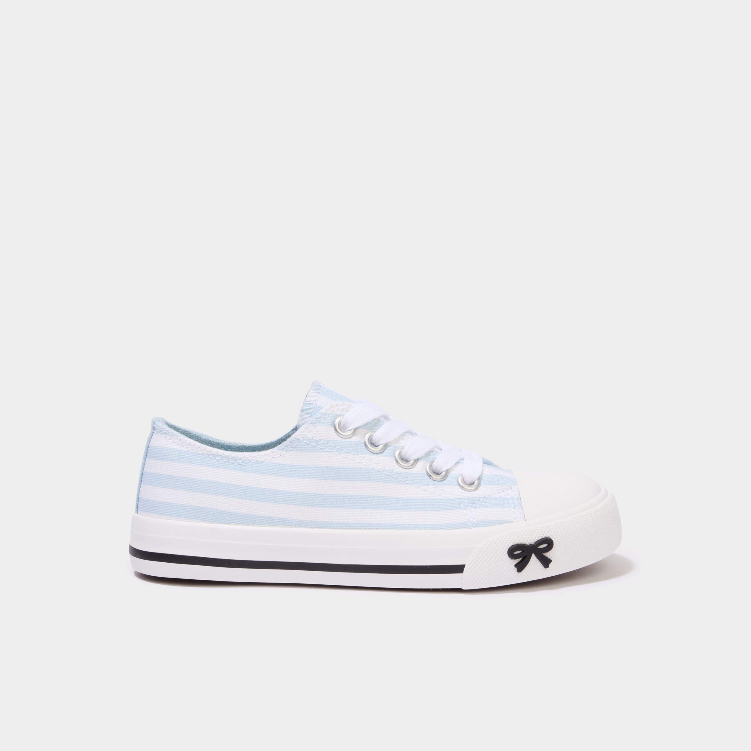 Tennis basses en toile bout renforc&eacute; bleu fille