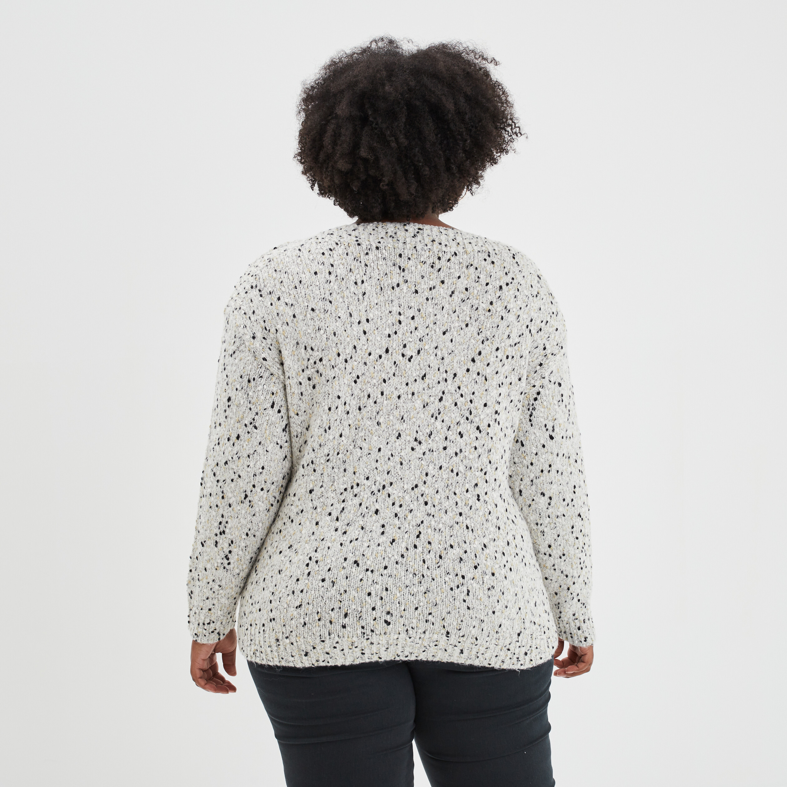 Pull col rond bateau blanc femme grande taille