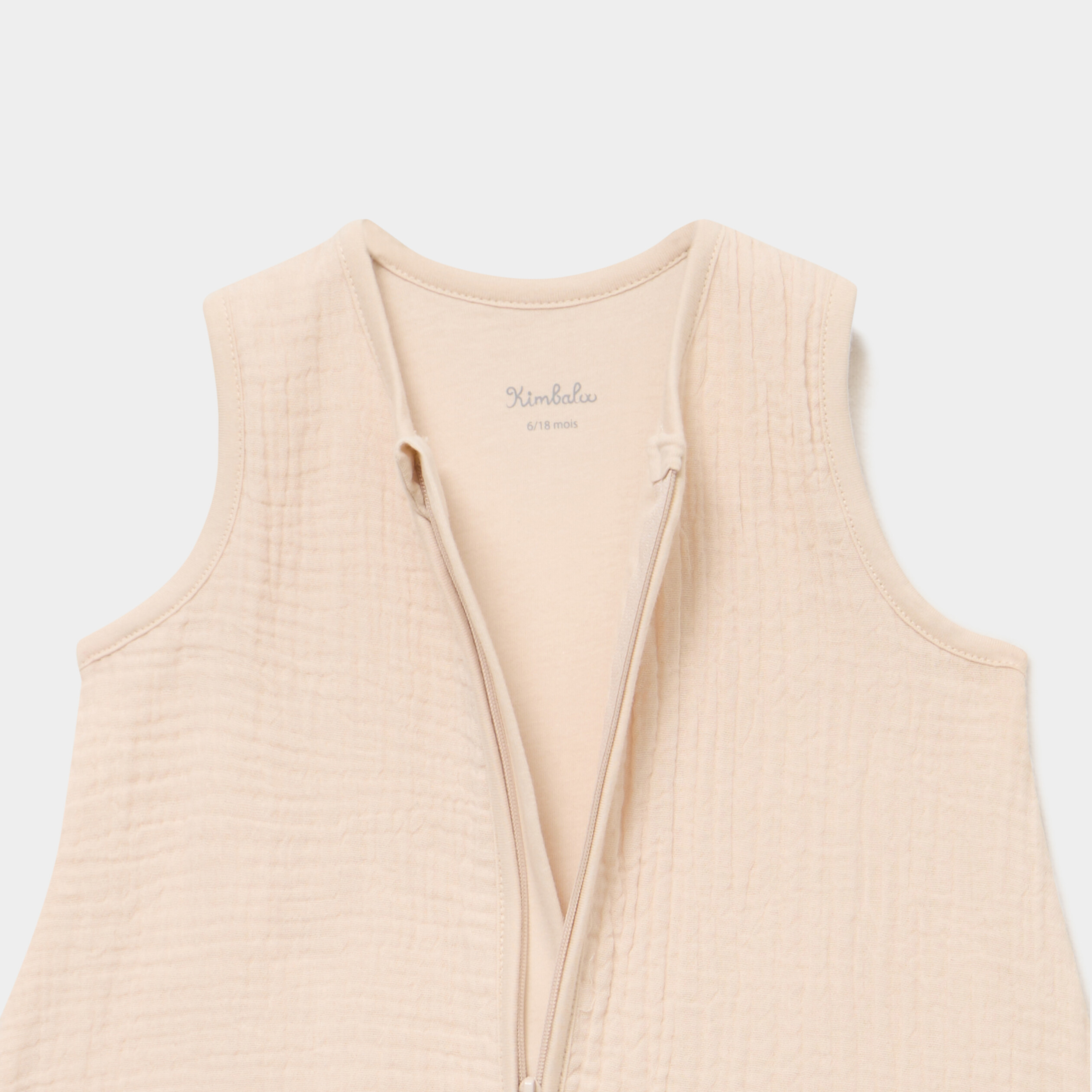 Gigoteuse gaze de coton ajustable TOG 1 taupe b&eacute;b&eacute;