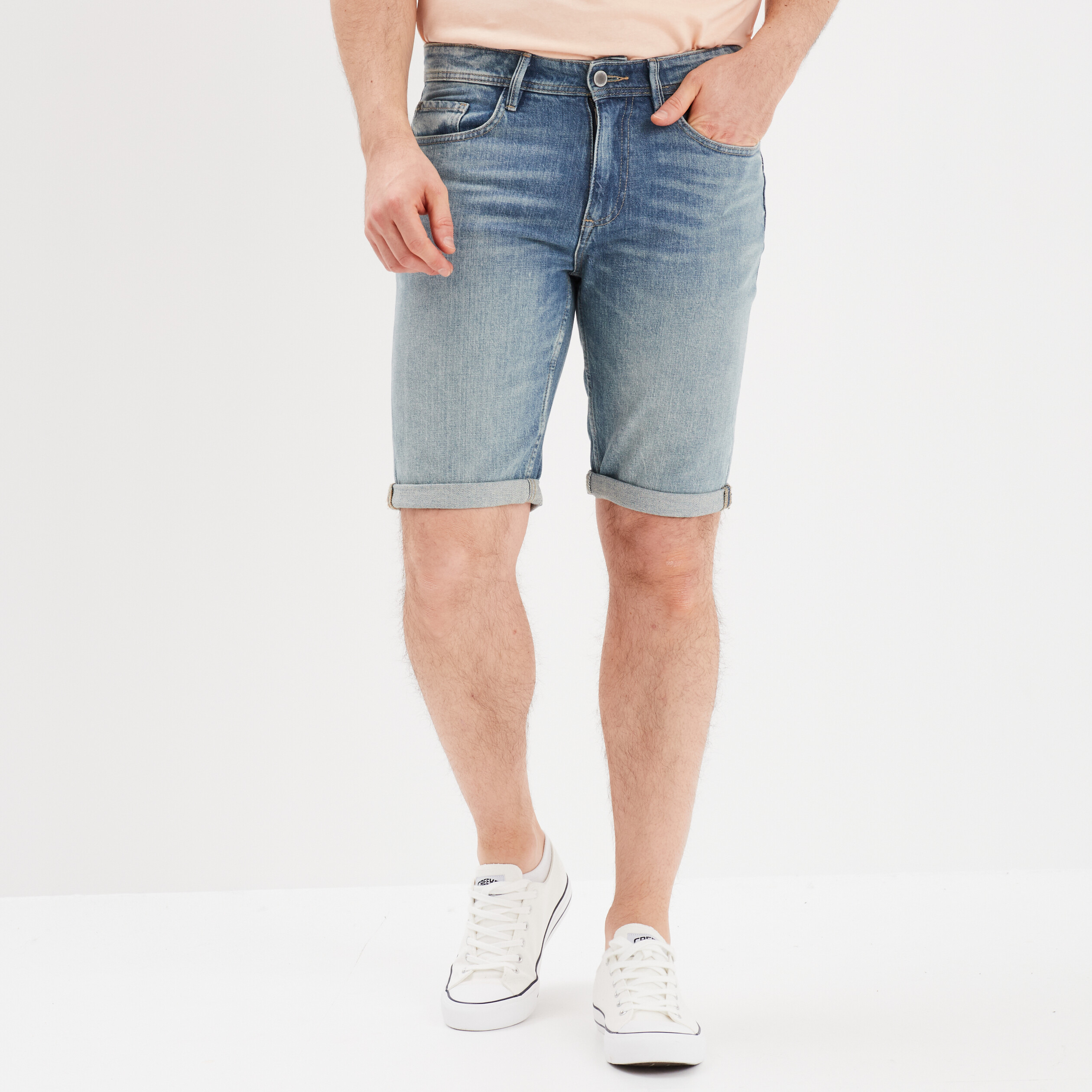 bermuda straight en jean liberto denim triple stone homme Bermuda straight en jean Liberto denim triple stone homme