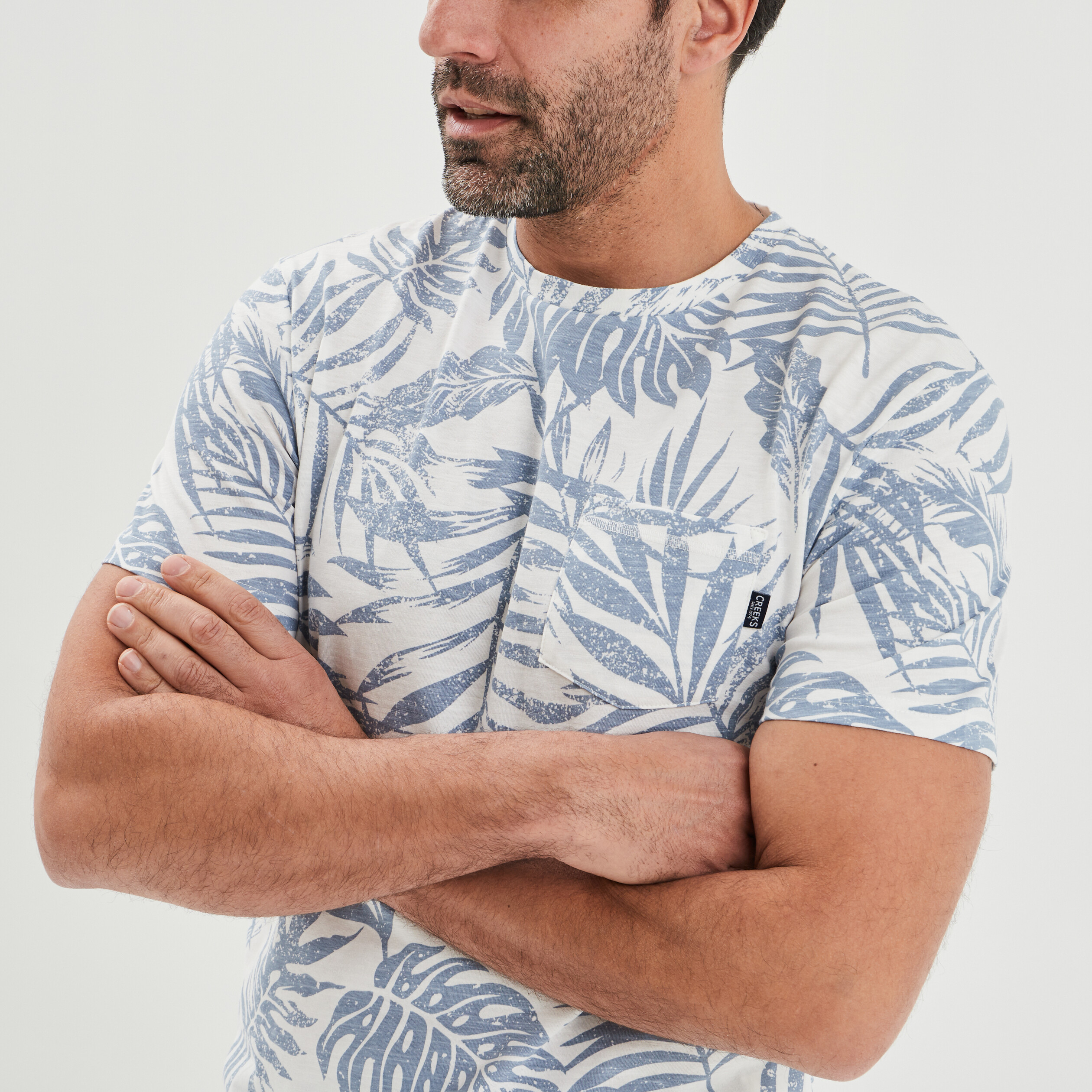 t shirt manches courtes creeks bleu homme T-shirt manches courtes Creeks bleu homme