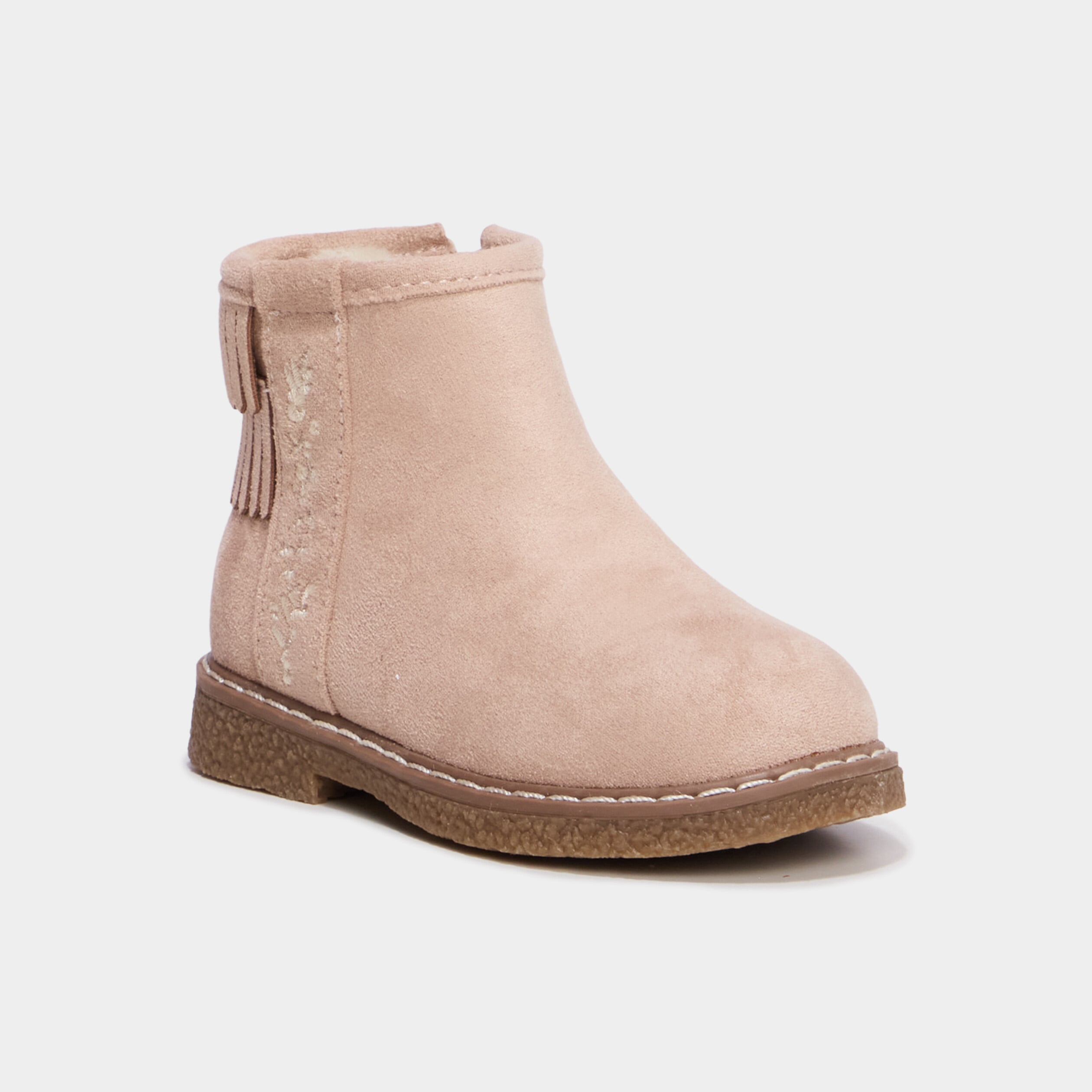 Boots fourr&eacute;es &agrave; franges ivoire b&eacute;b&eacute; fille