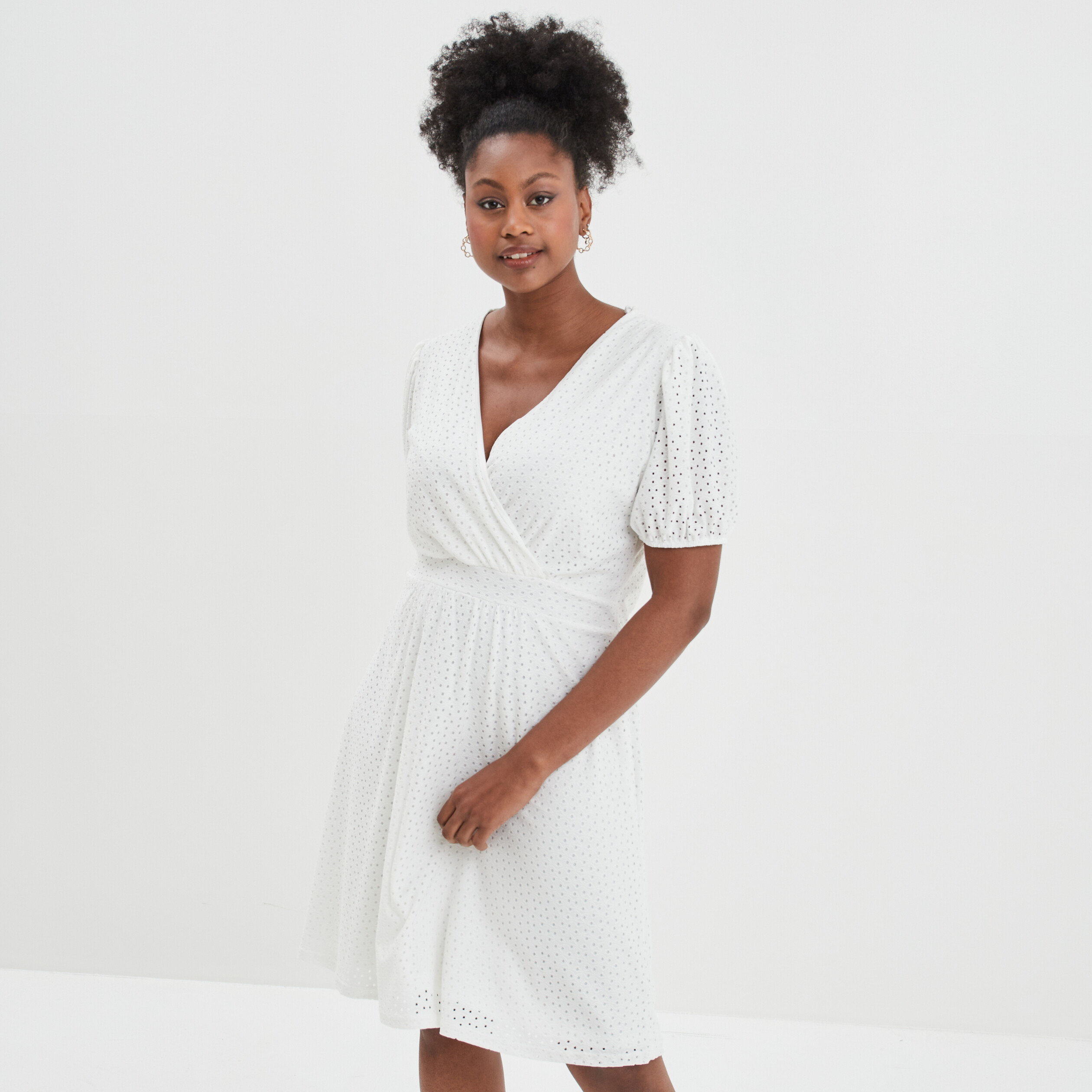 robe patineuse broderie anglaise blanc femme Robe patineuse broderie anglaise blanc femme