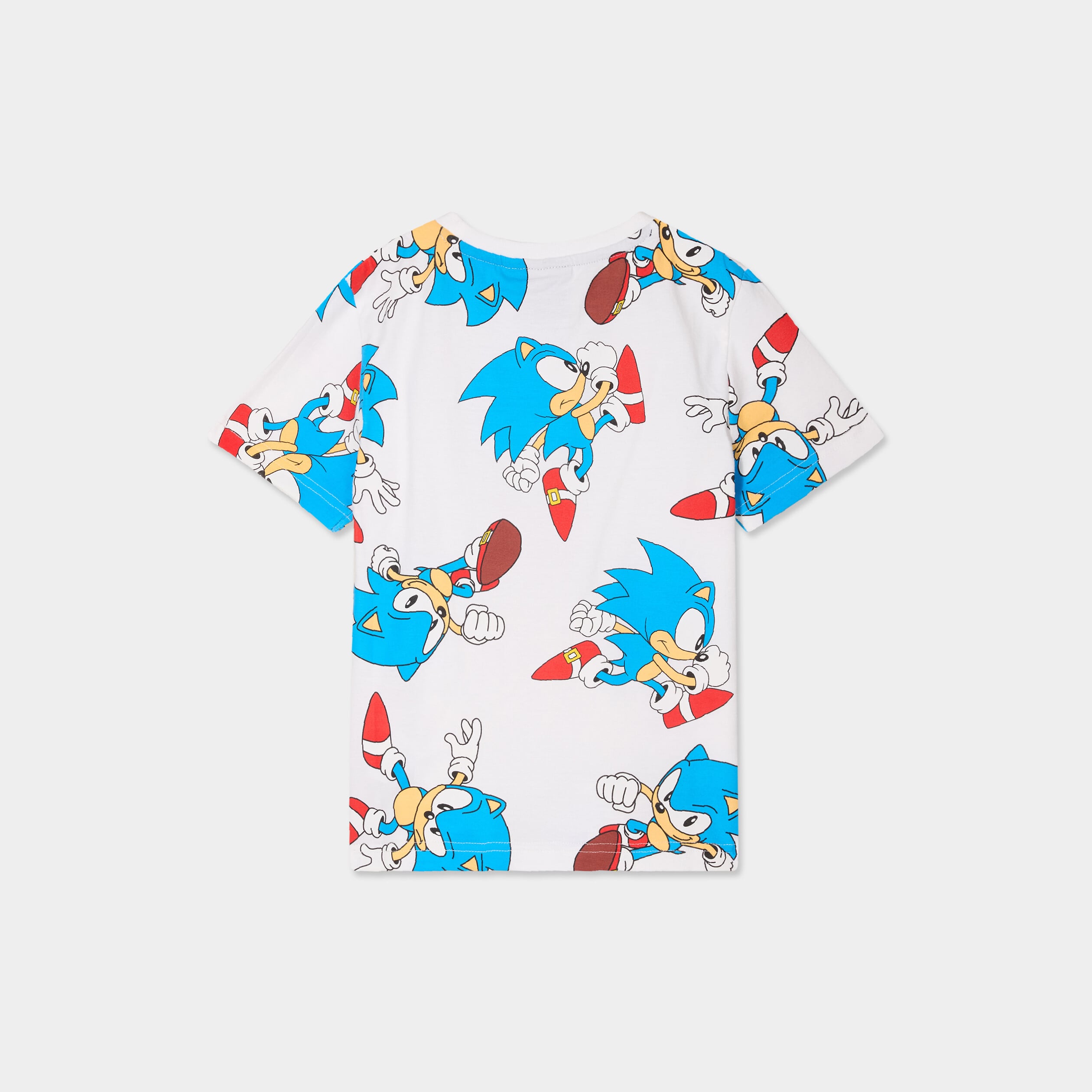 Ensemble pyjama short coton Sonic blanc gar&ccedil;on
