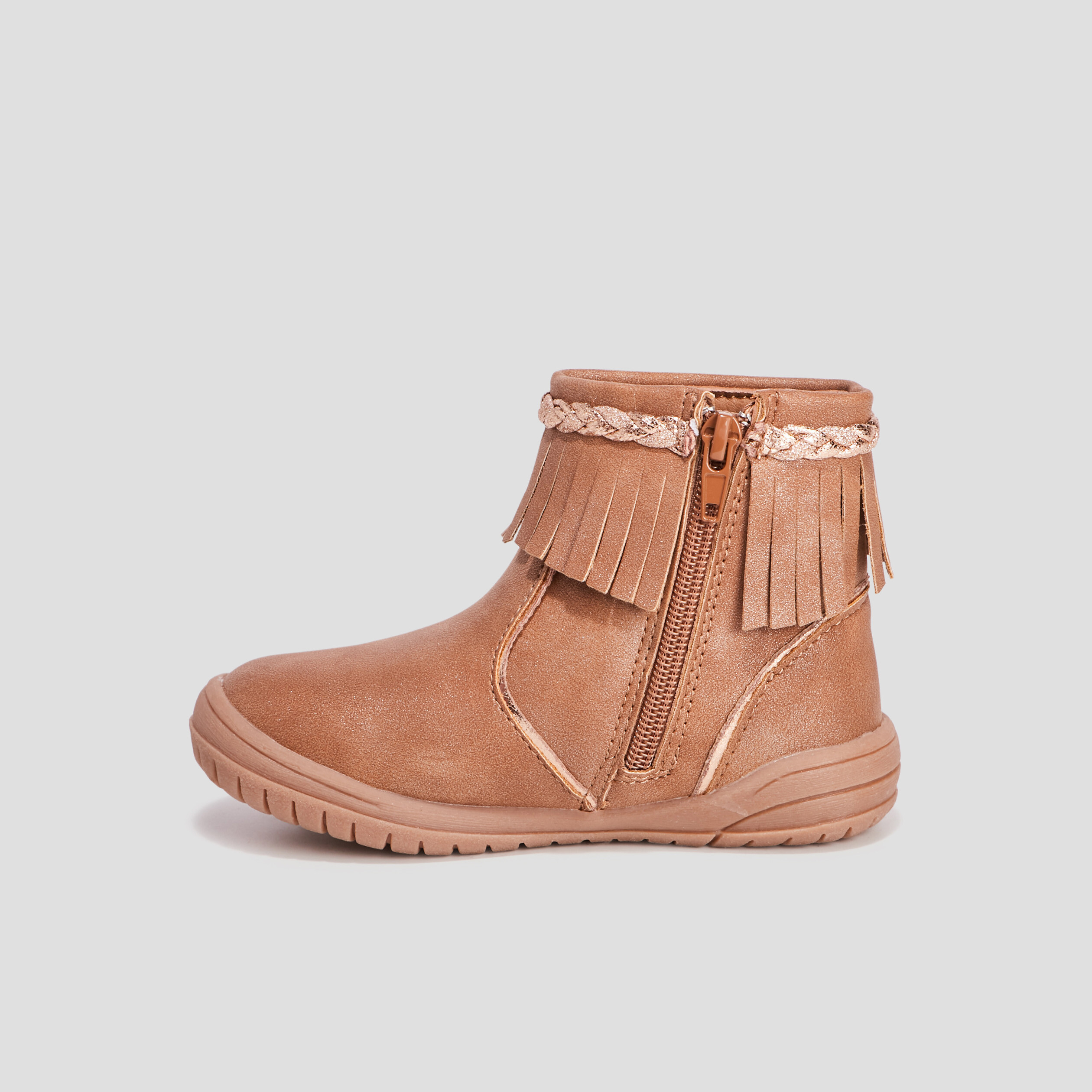 bottines avec franges camel fille Bottines avec franges camel fille