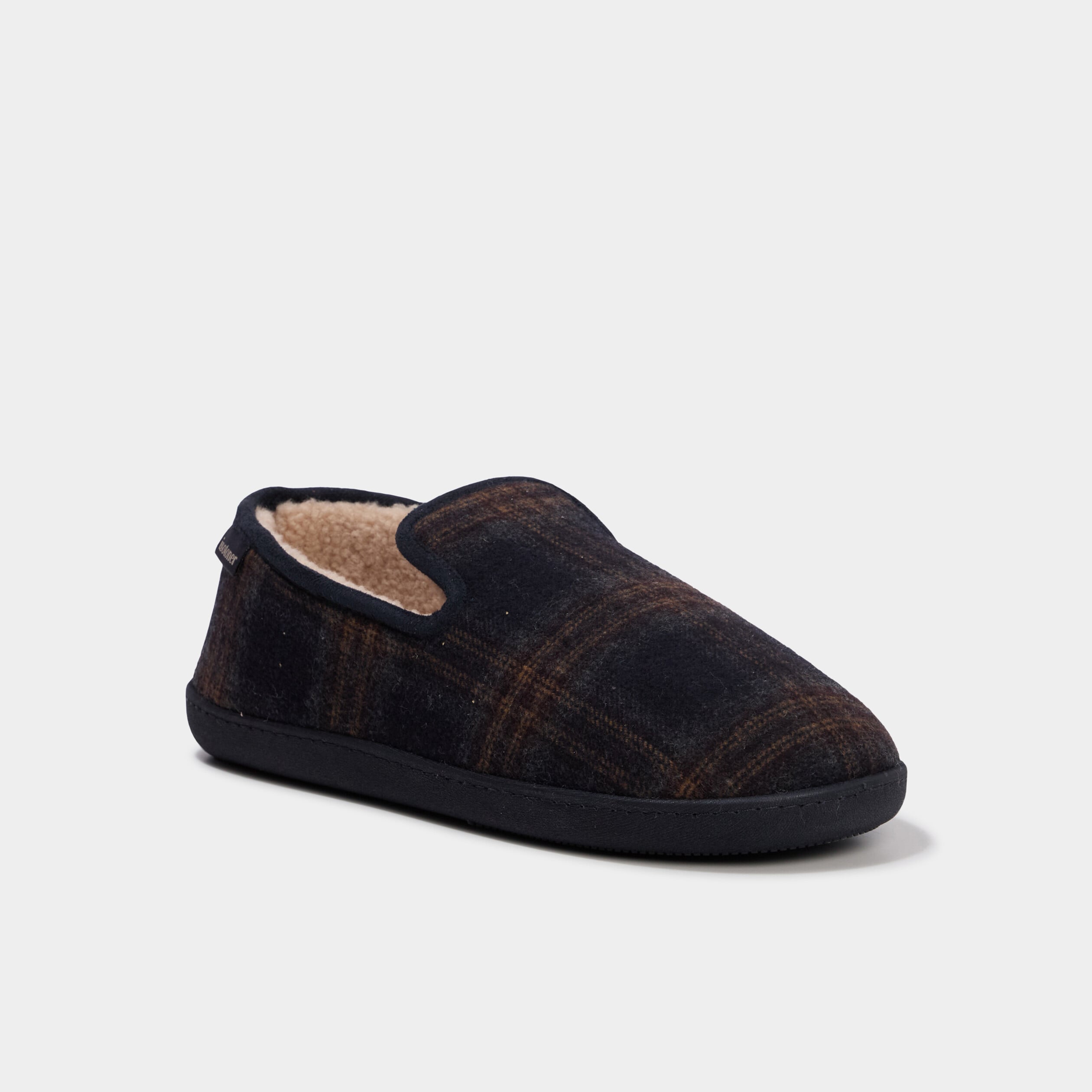 Chaussons fourr&eacute;s Isotoner bleu marine homme