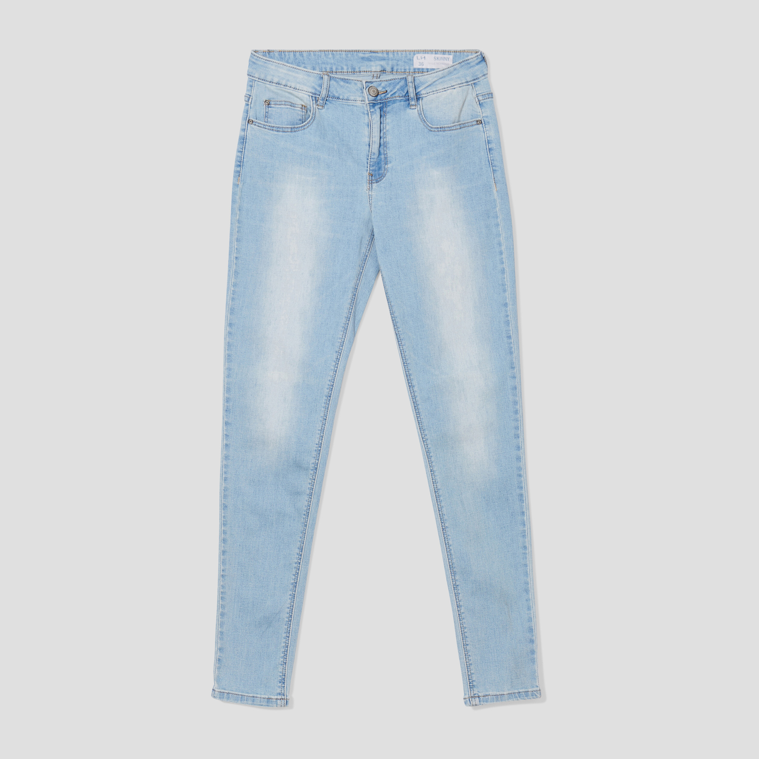 Jeans skinny taille basse denim double stone femme