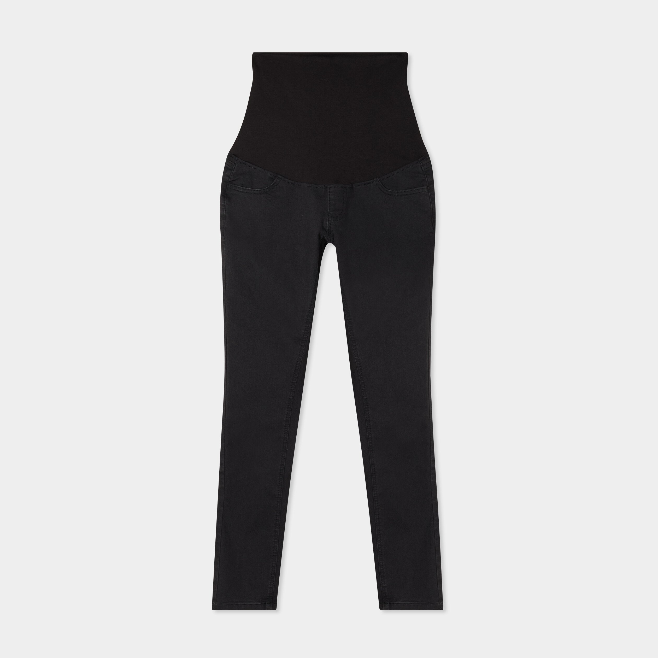 Jegging grossesse confort avec bandeau denim noir femme maternité