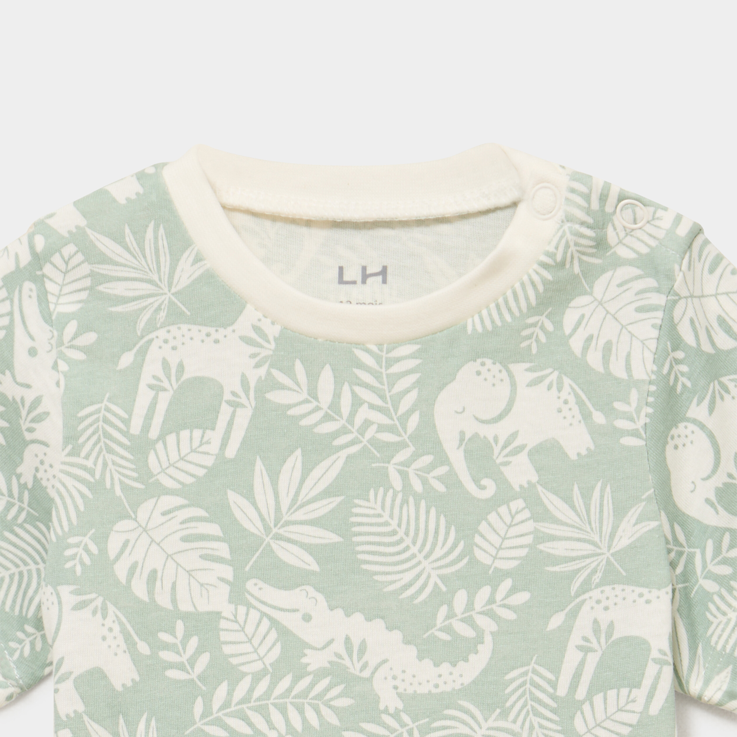 T-shirt manches courtes coton vert pastel b&eacute;b&eacute; gar&ccedil;on