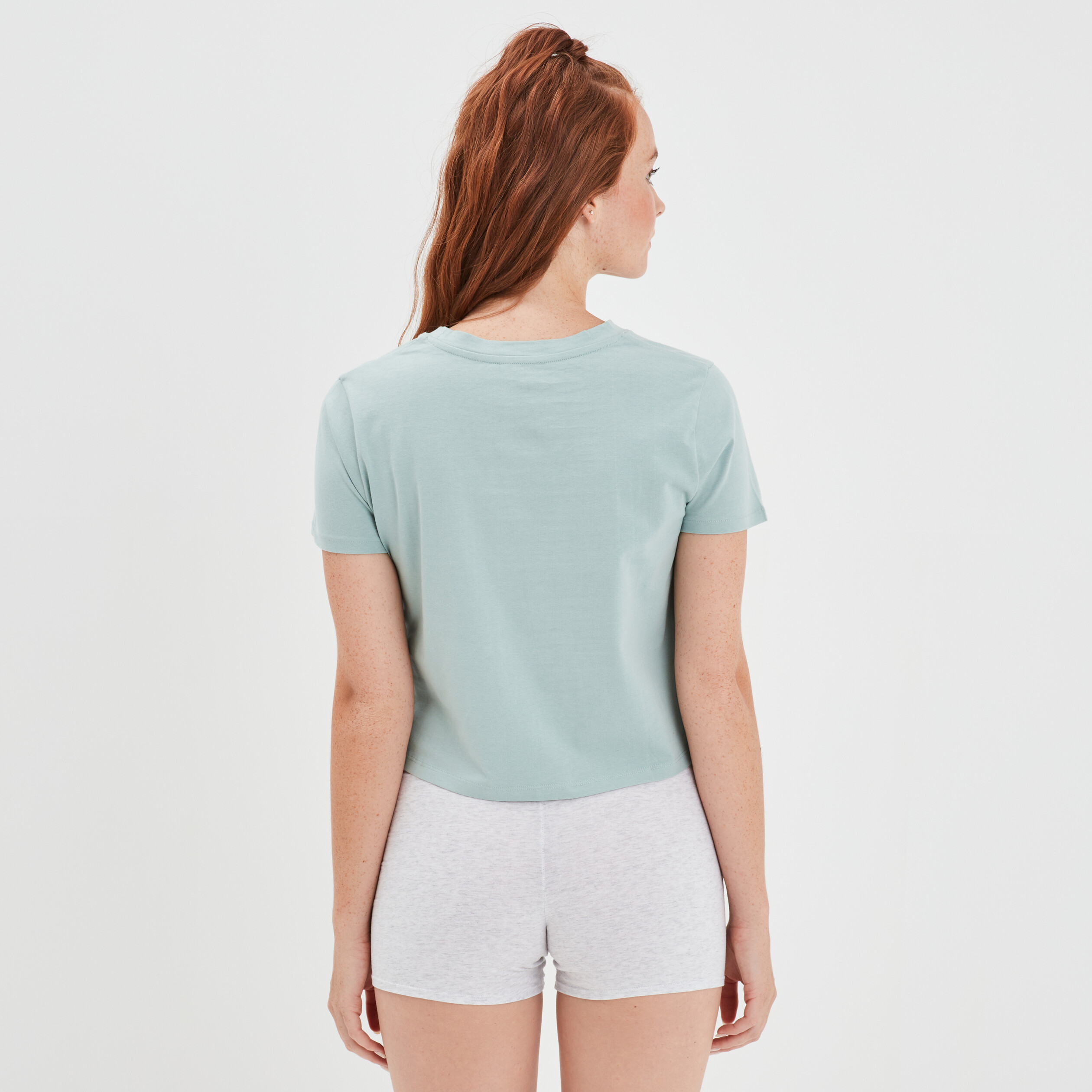 T-shirt manches courtes vert femme