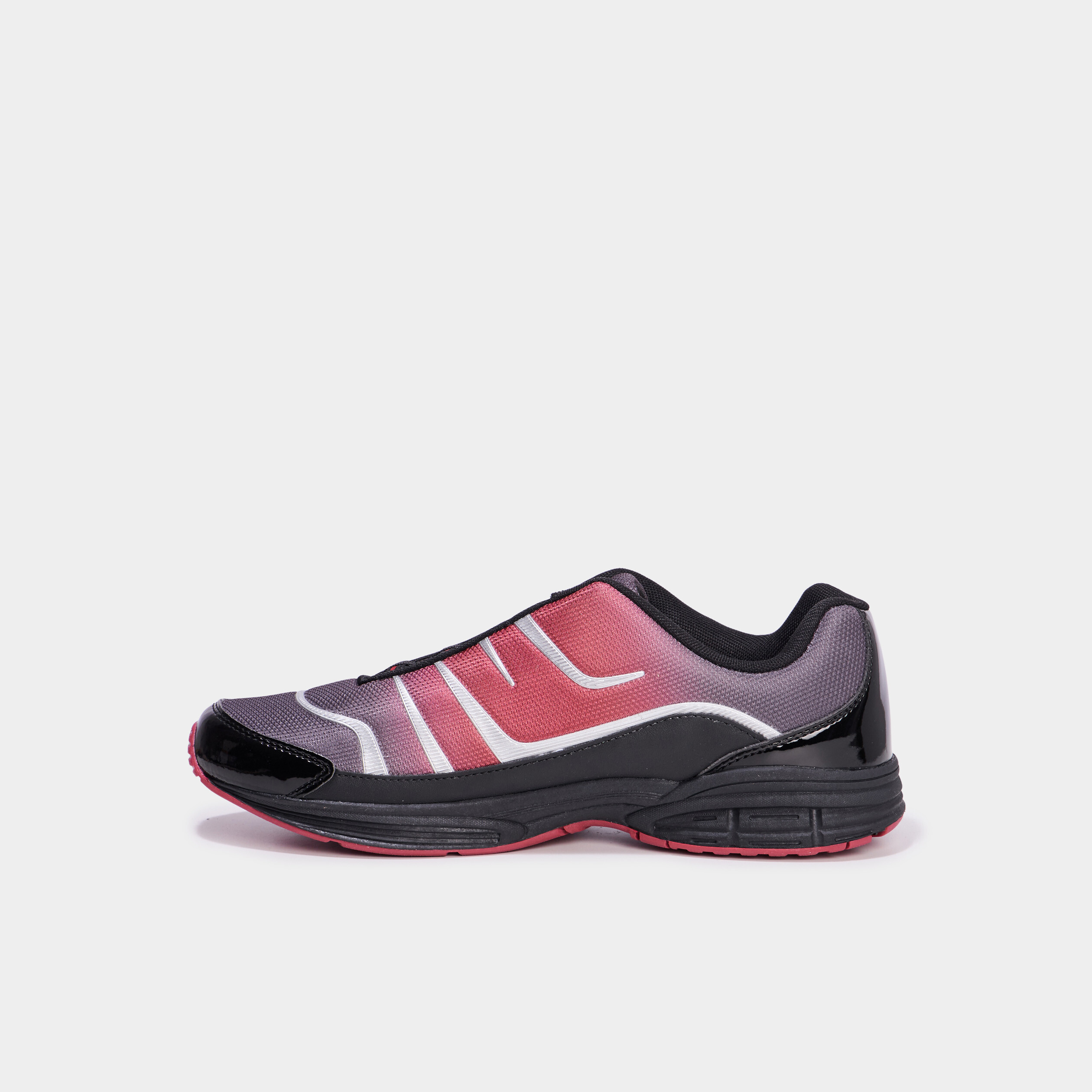 Baskets plates running élastiquées rouge homme