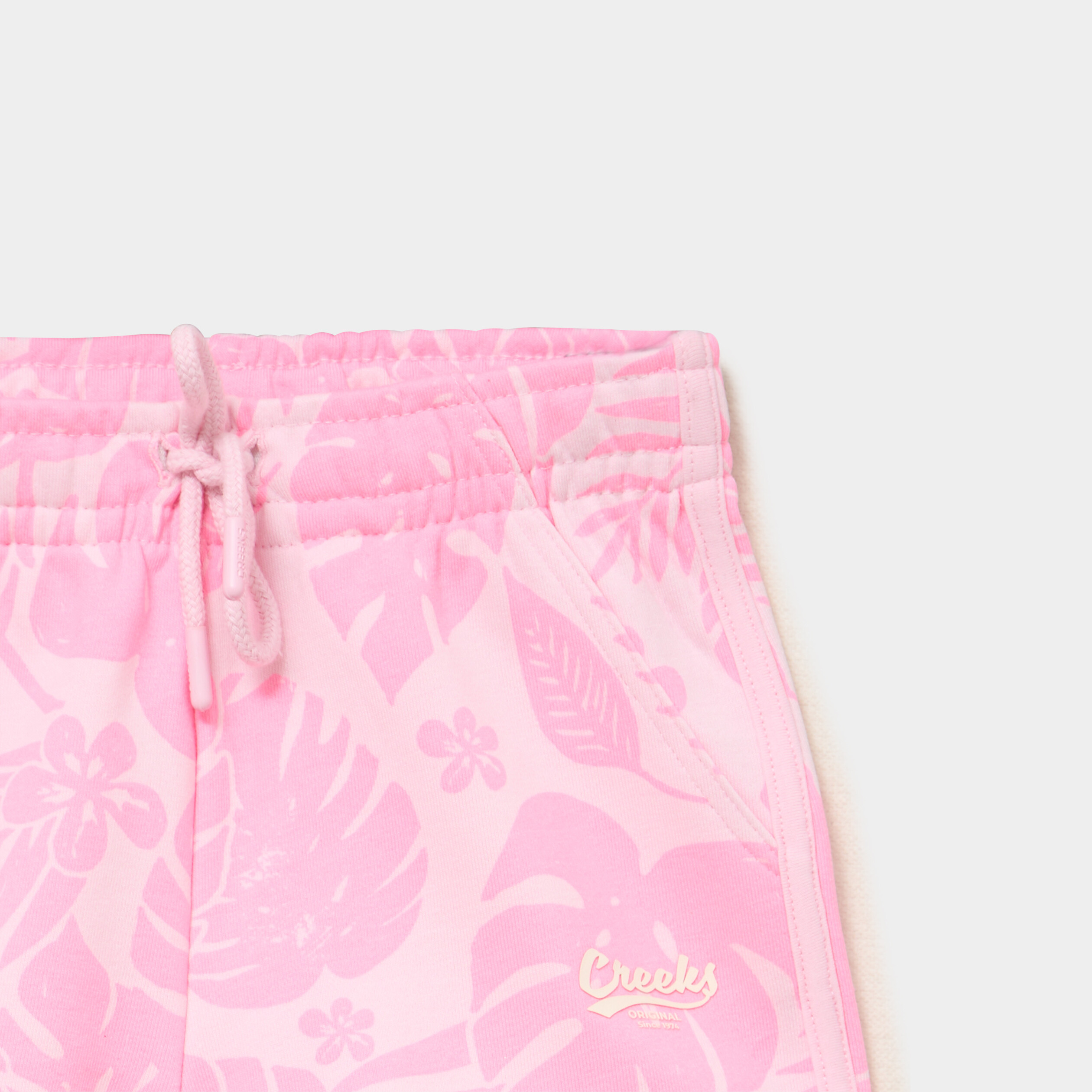 Short molletonn&eacute; taille &eacute;lastiqu&eacute;e rose fille