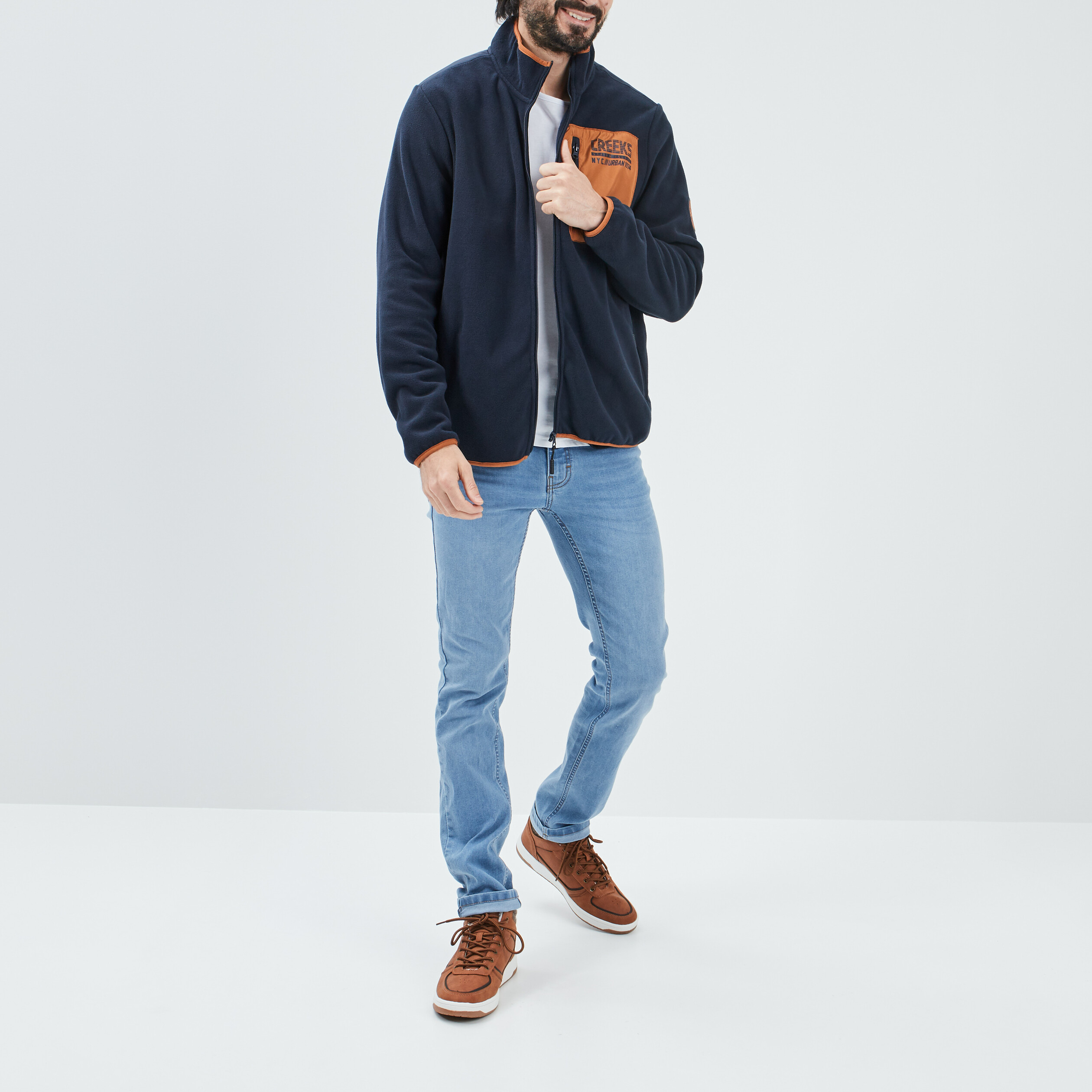 jeans coupe skinny 5 poches denim bleach homme Jeans coupe skinny 5 poches denim bleach homme