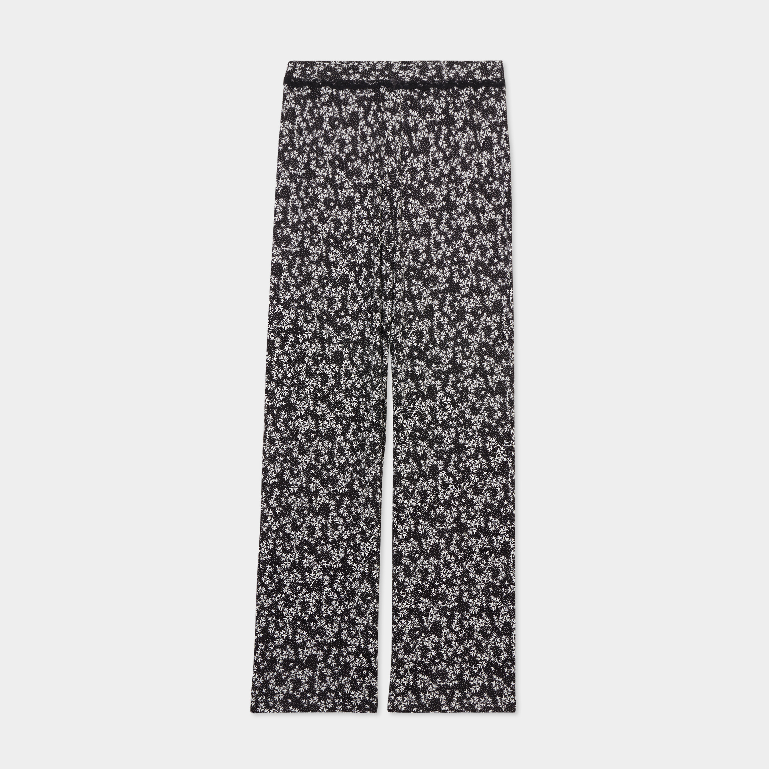 pantalon de pyjama droit fluide noir femme Pantalon de pyjama droit fluide noir femme