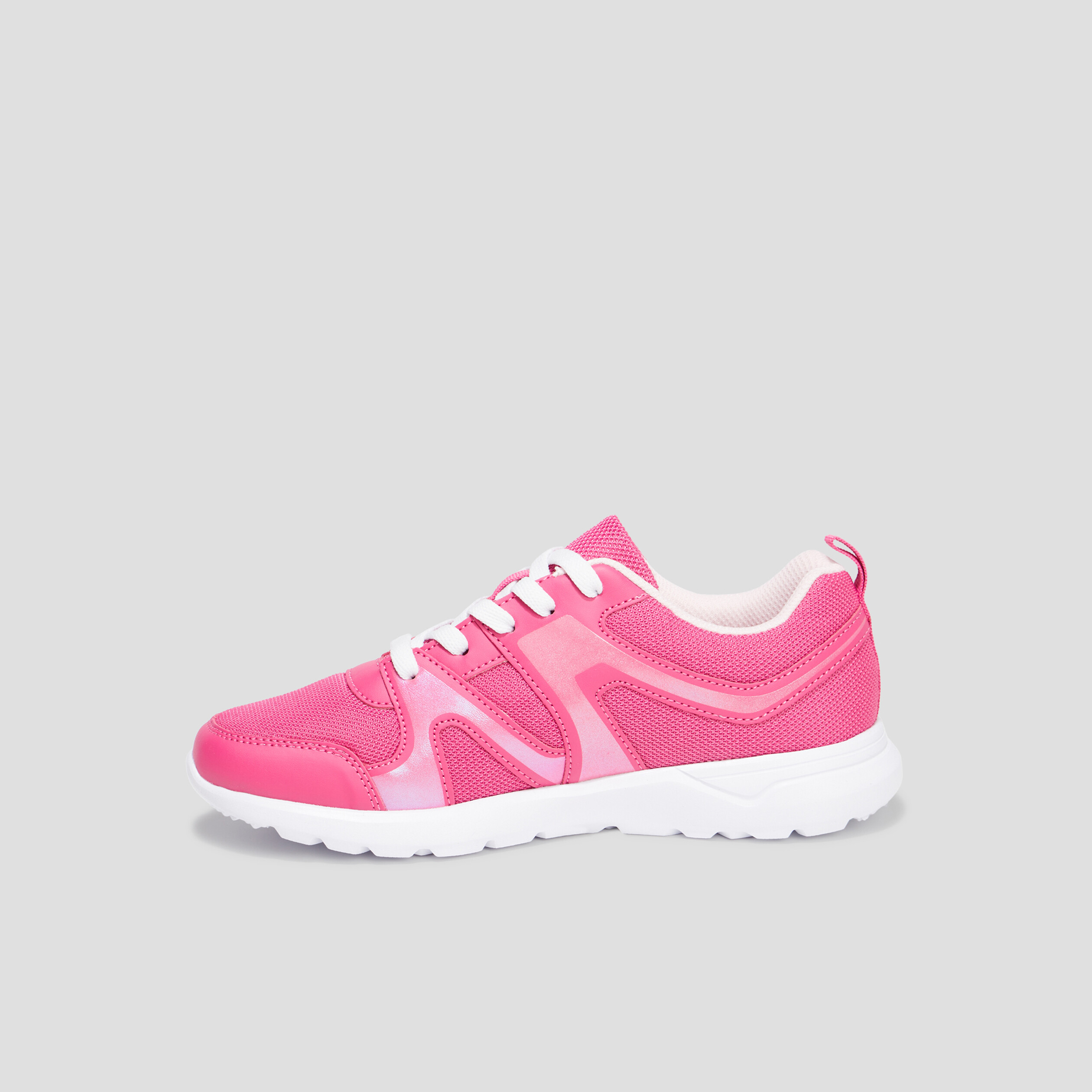 Baskets running à lacets rose fille