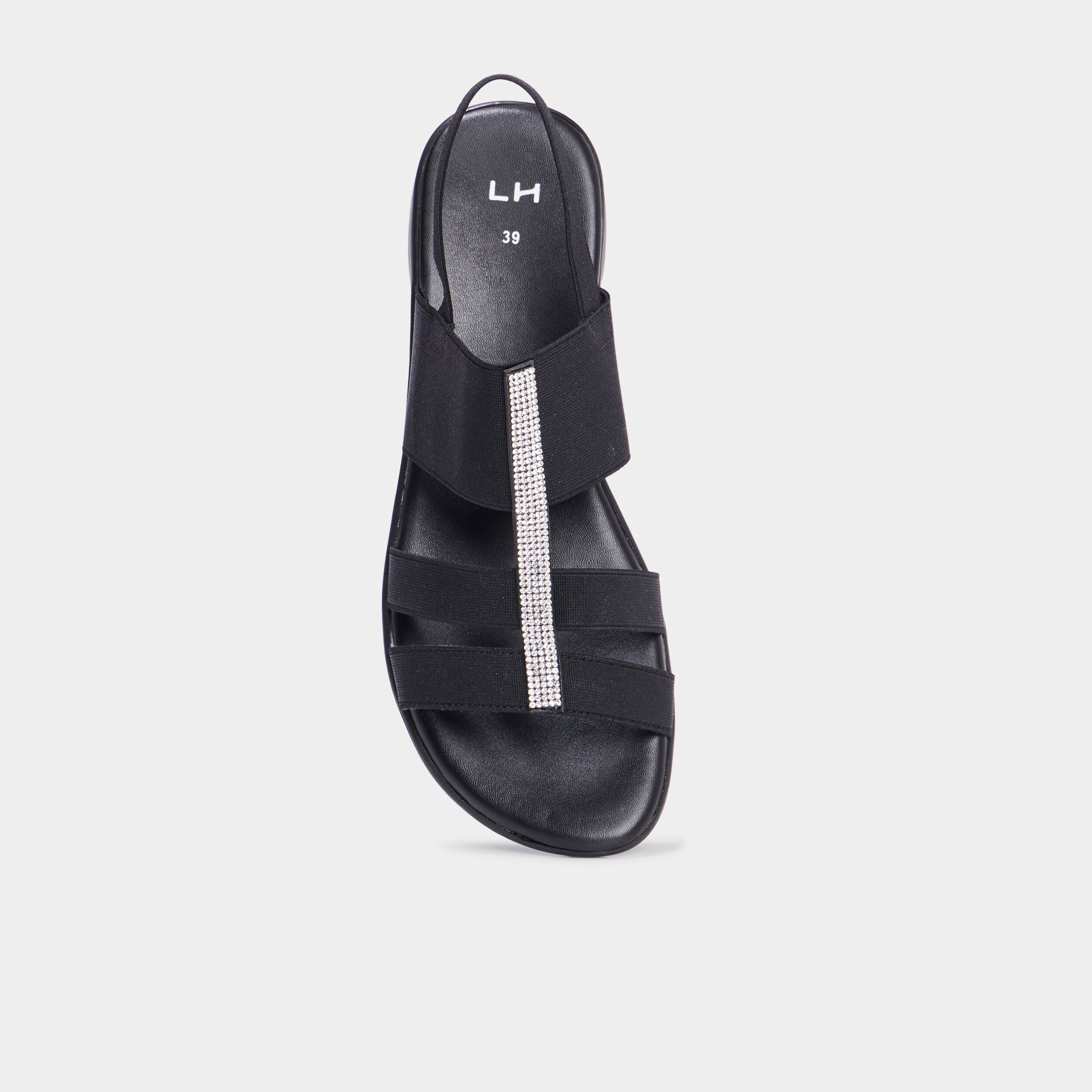 Sandales talons compens&eacute;s noir femme