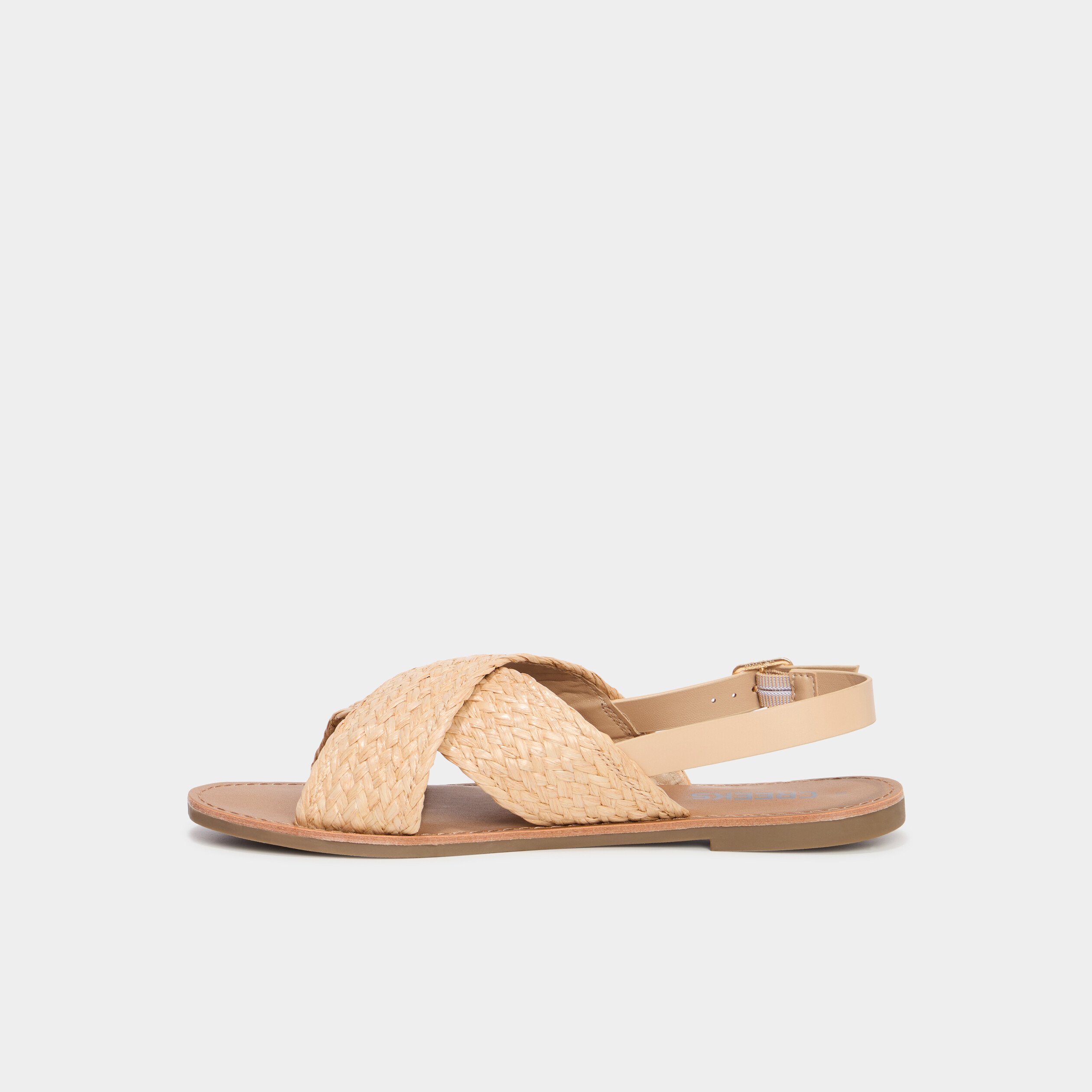 sandales brides tressees croisees sable femme Sandales brides tressées croisées sable femme