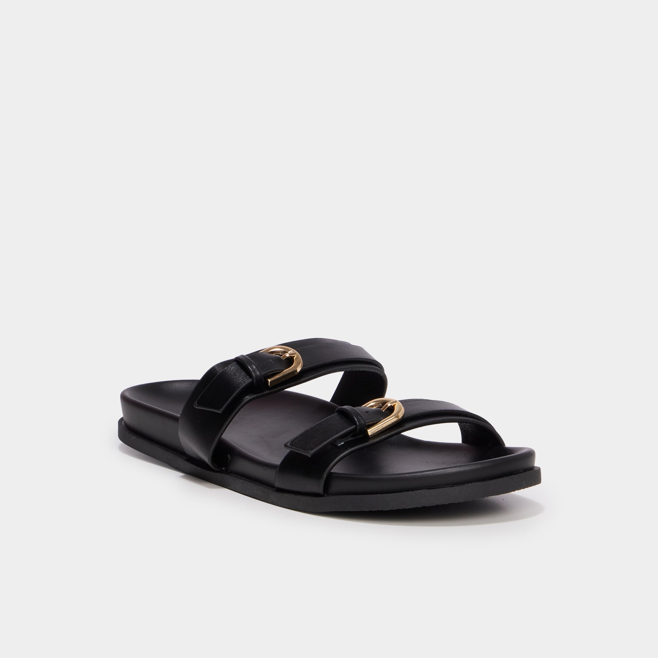 Mules avec boucles noir femme
