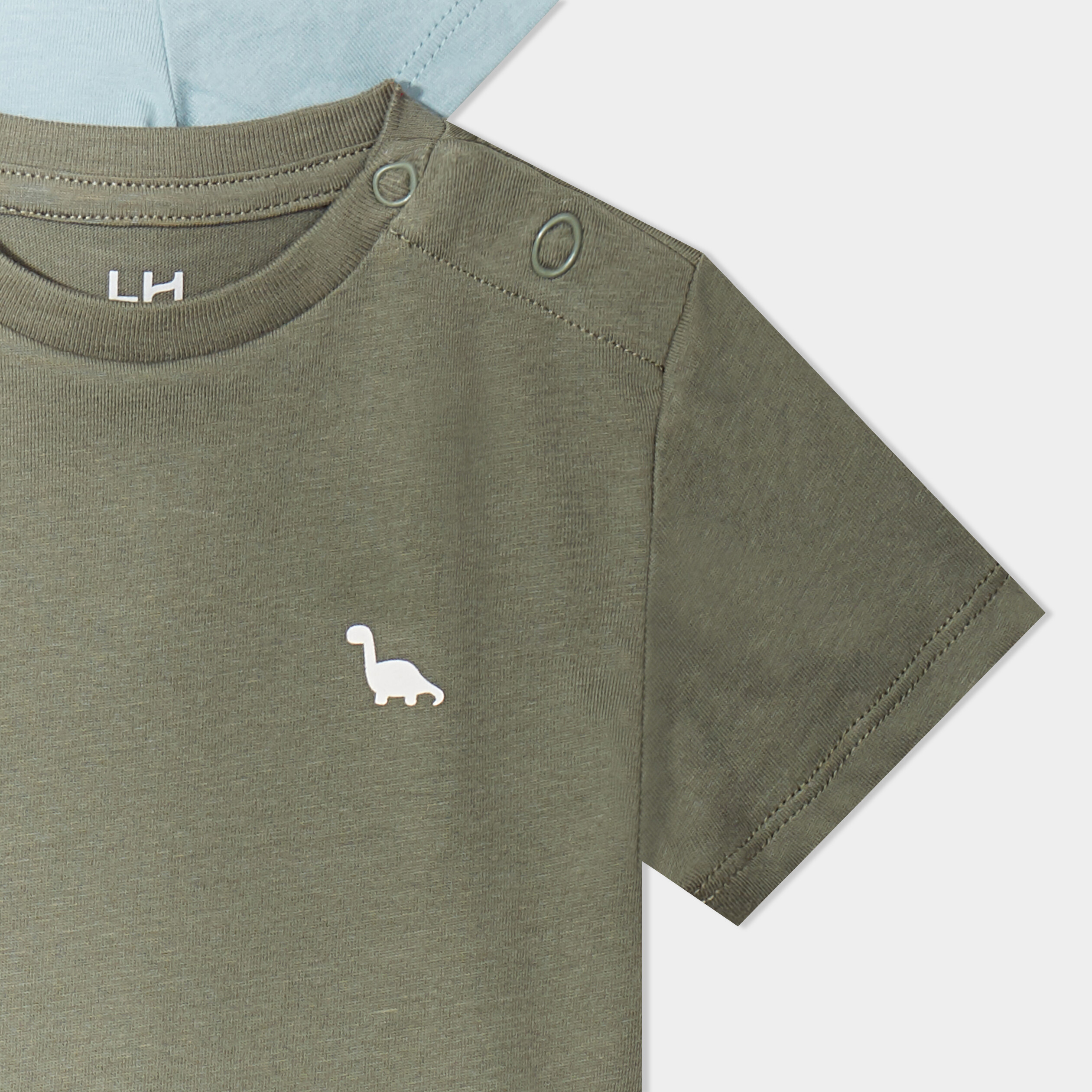 Lot de 3 t-shirts manches courtes coton vert kaki b&eacute;b&eacute; gar&ccedil;on