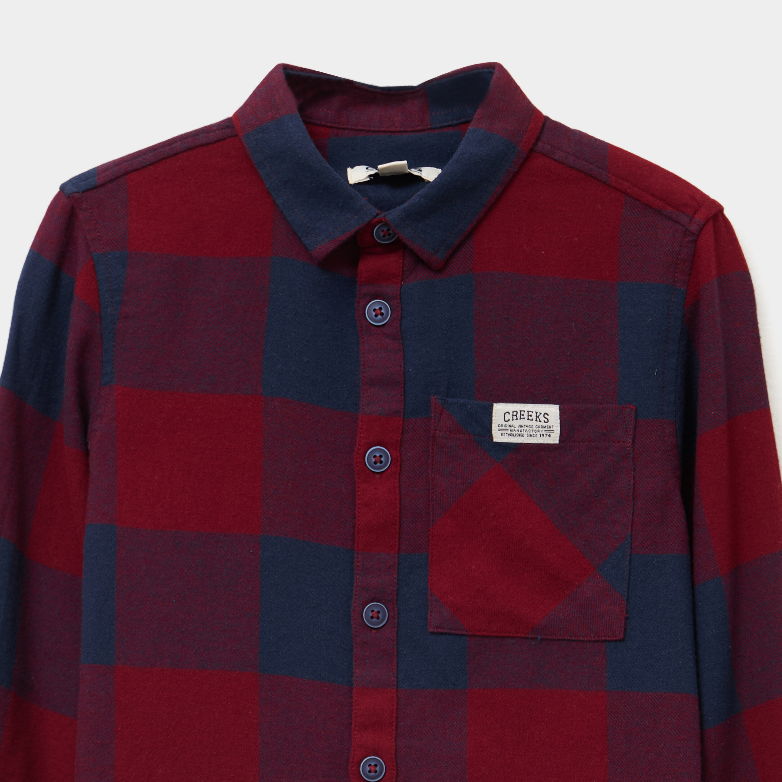 chemise 1 poche manches longues coton bordeaux garcon Chemise 1 poche manches longues coton bordeaux garçon