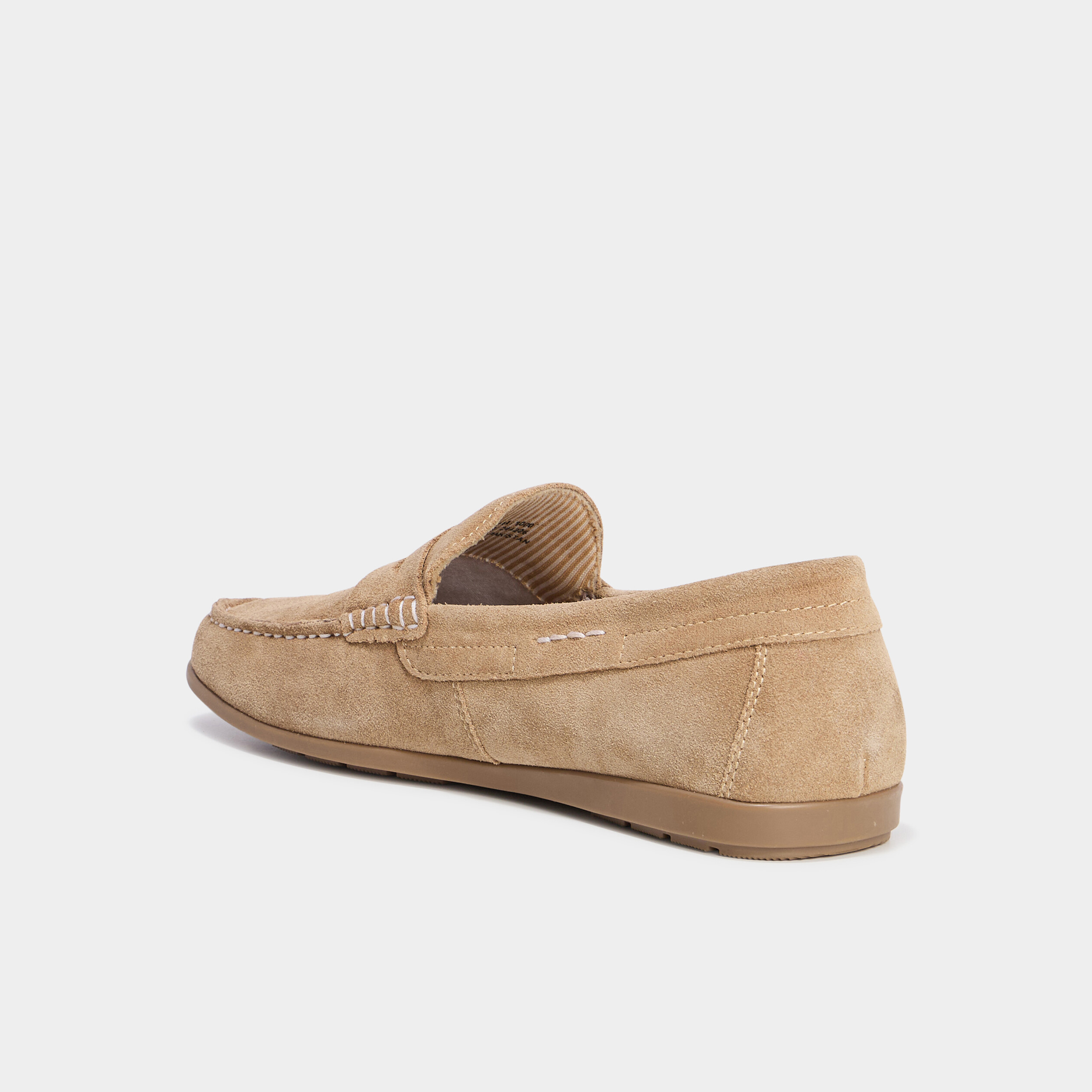 Mocassins en cuir daim sable homme