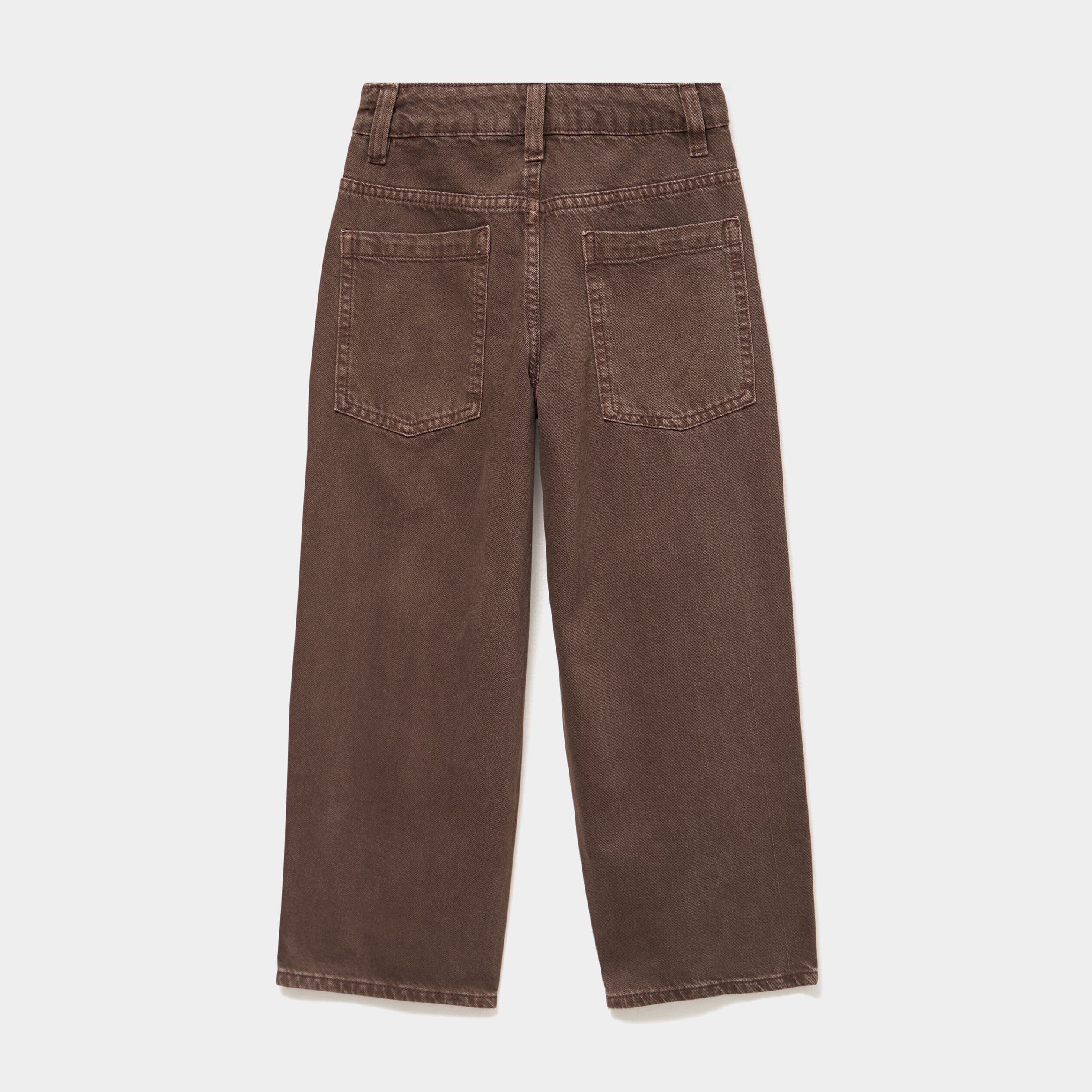 Pantalon baggy taille basse coton marron fonc&eacute; gar&ccedil;on