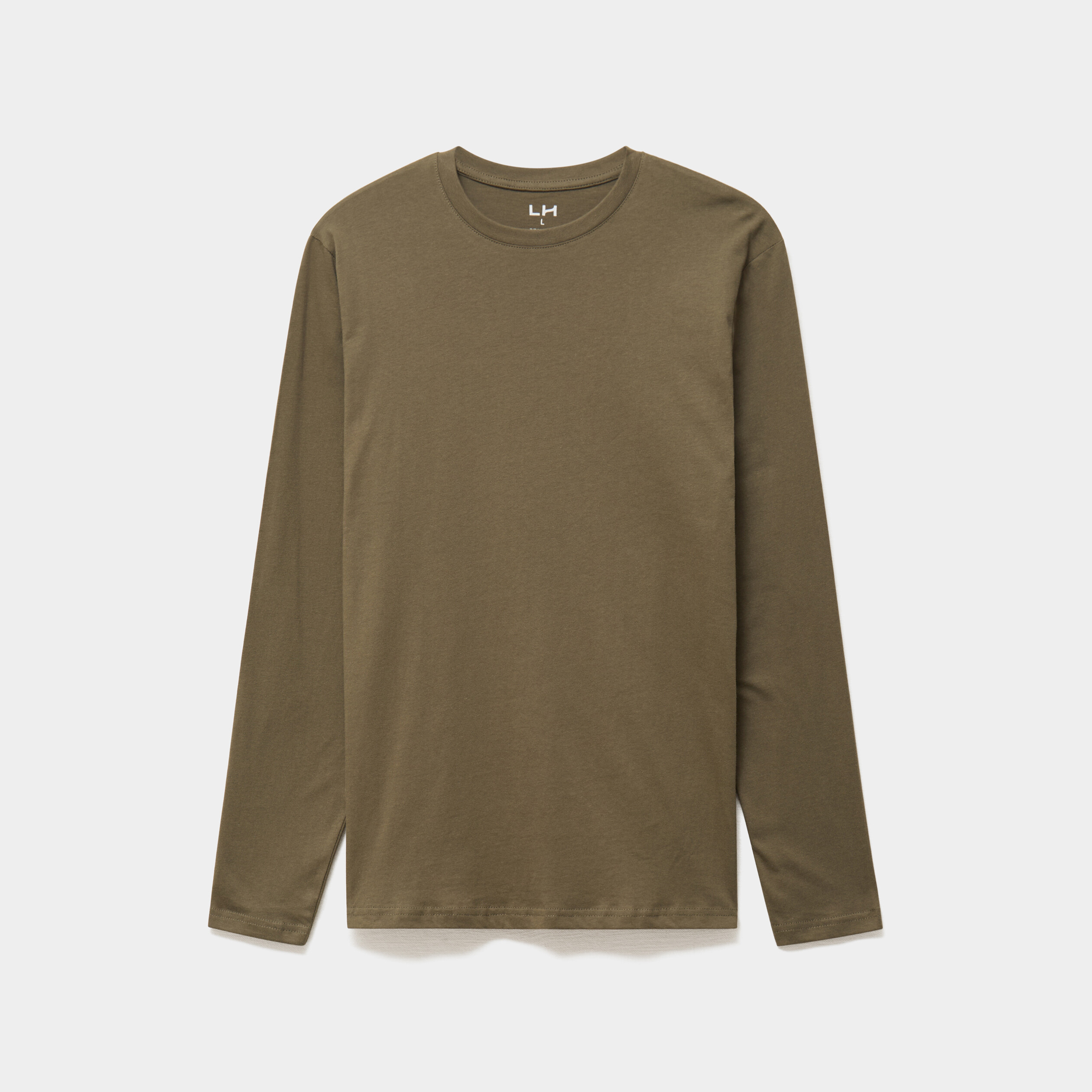 T-shirt manches longues vert kaki homme