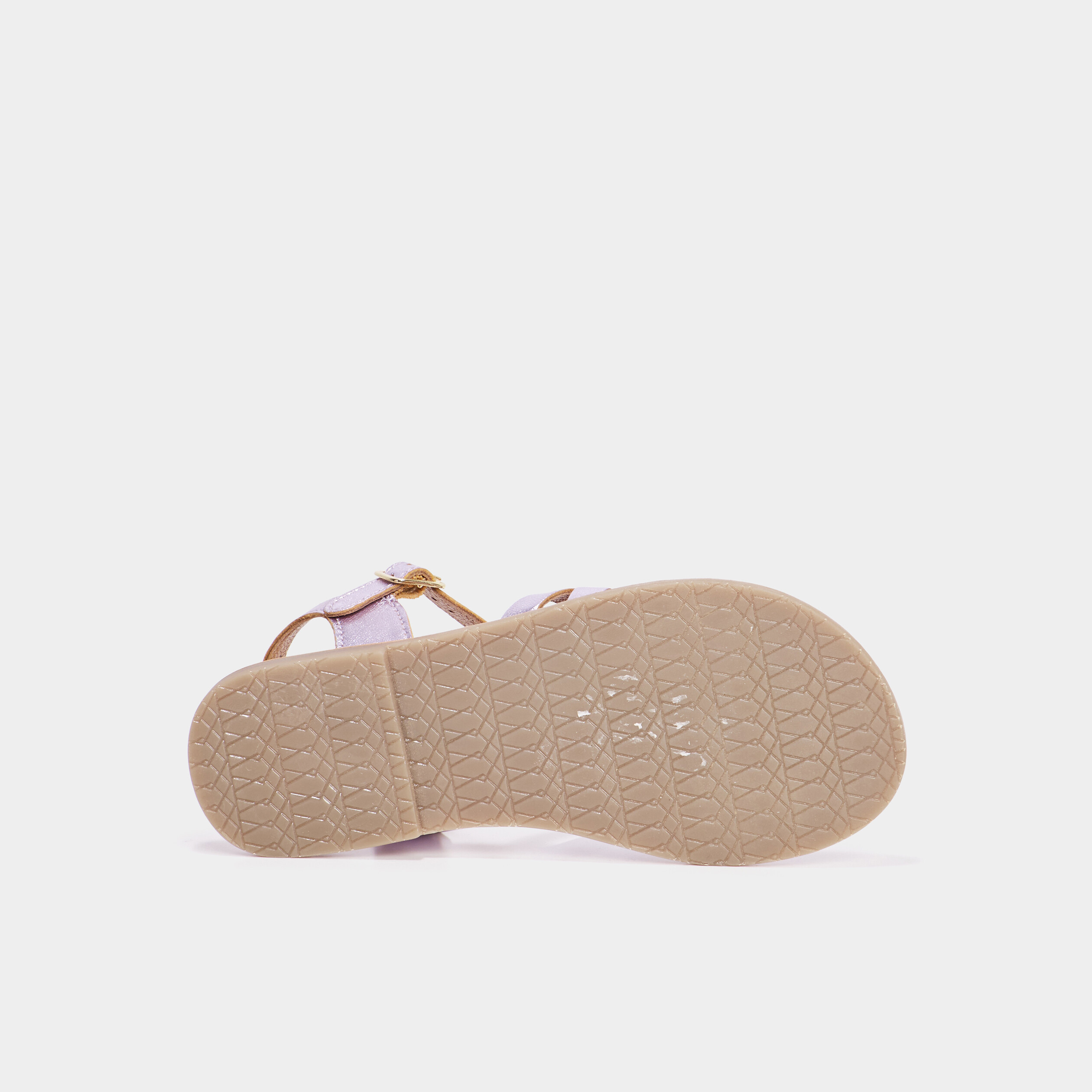 Sandales en cuir avec bride d'attache parme fille
