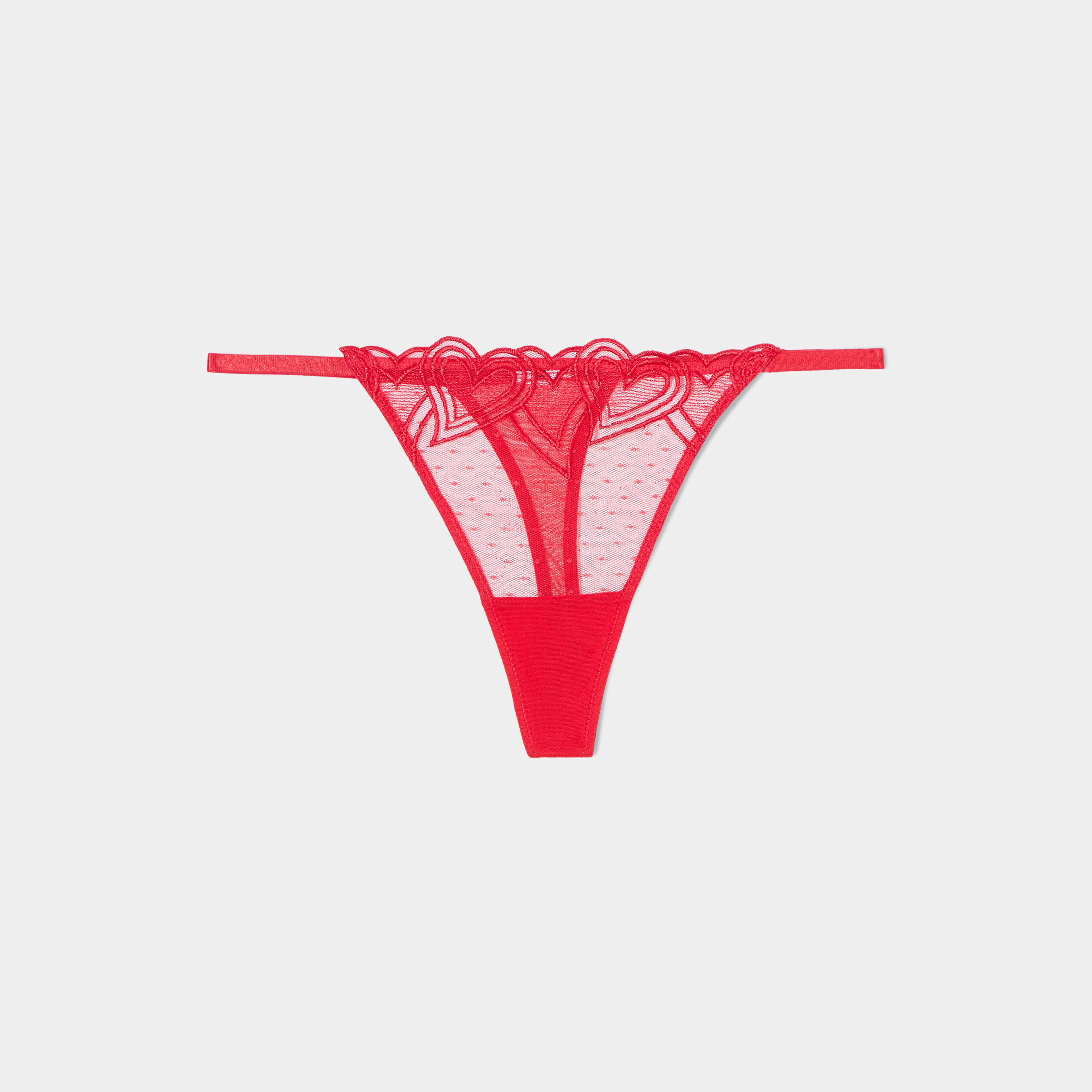 string mesh et broderie rouge femme String mesh et broderie rouge femme