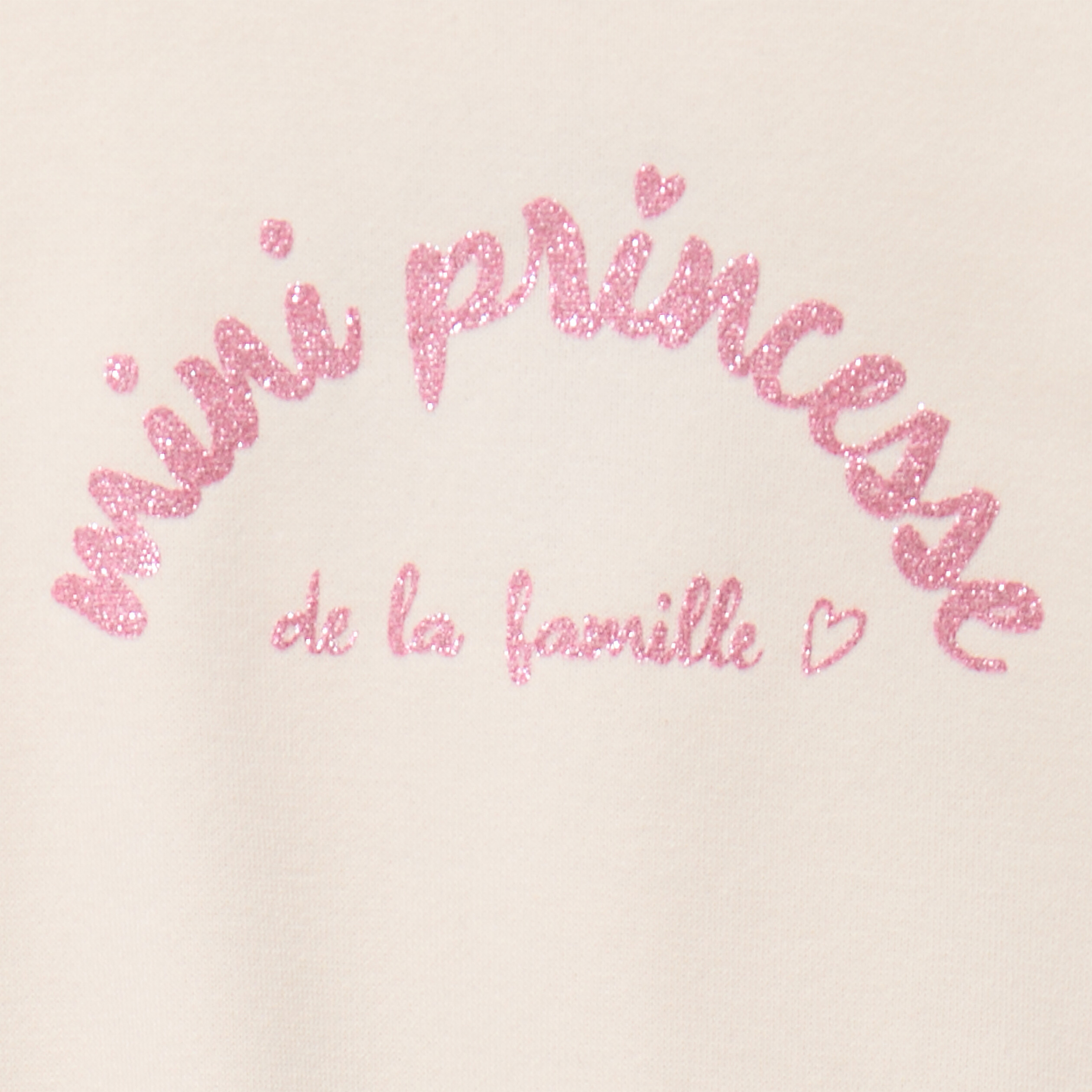 Sweat col rond manches longues creme b&eacute;b&eacute; fille