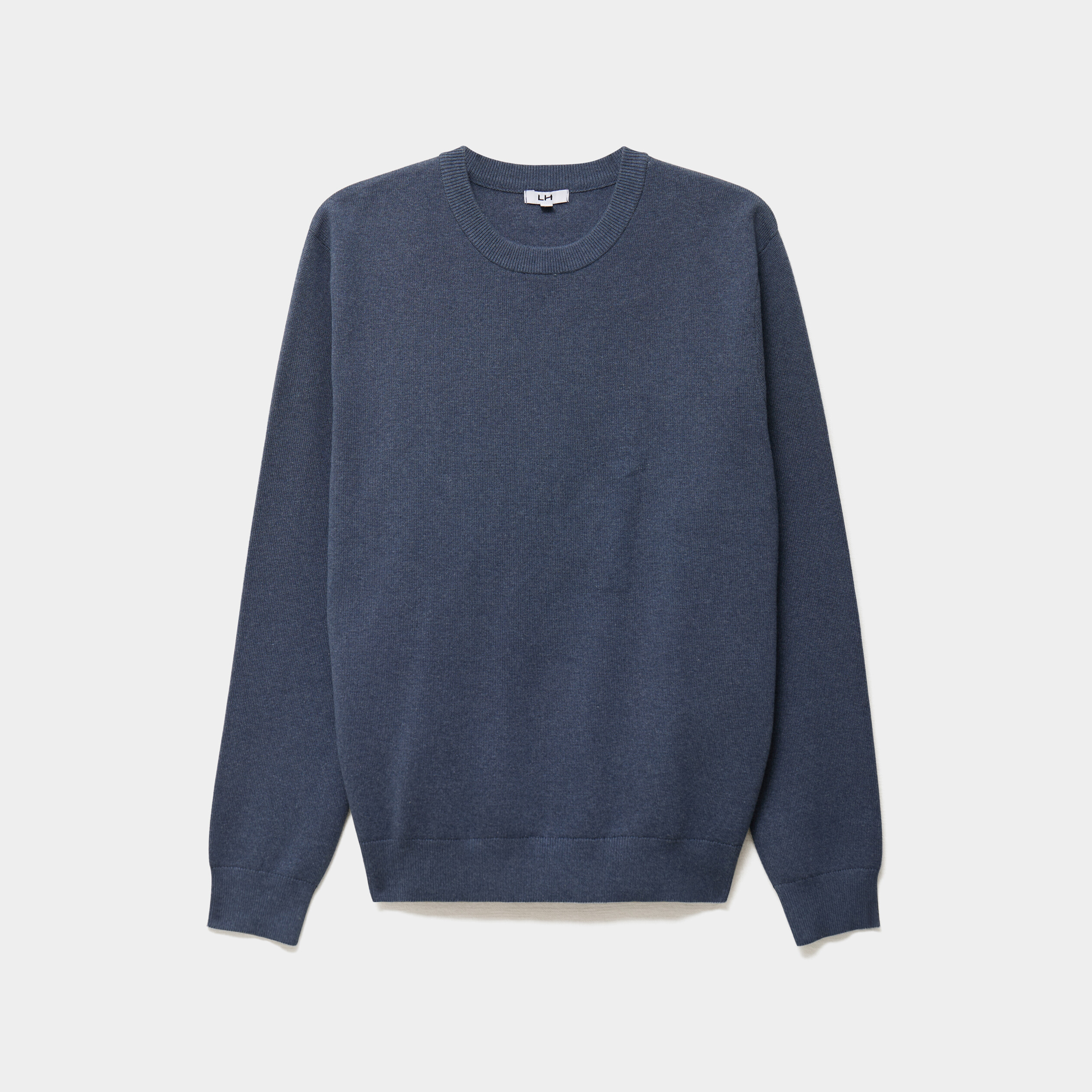 Pull col rond manches longues bleu homme