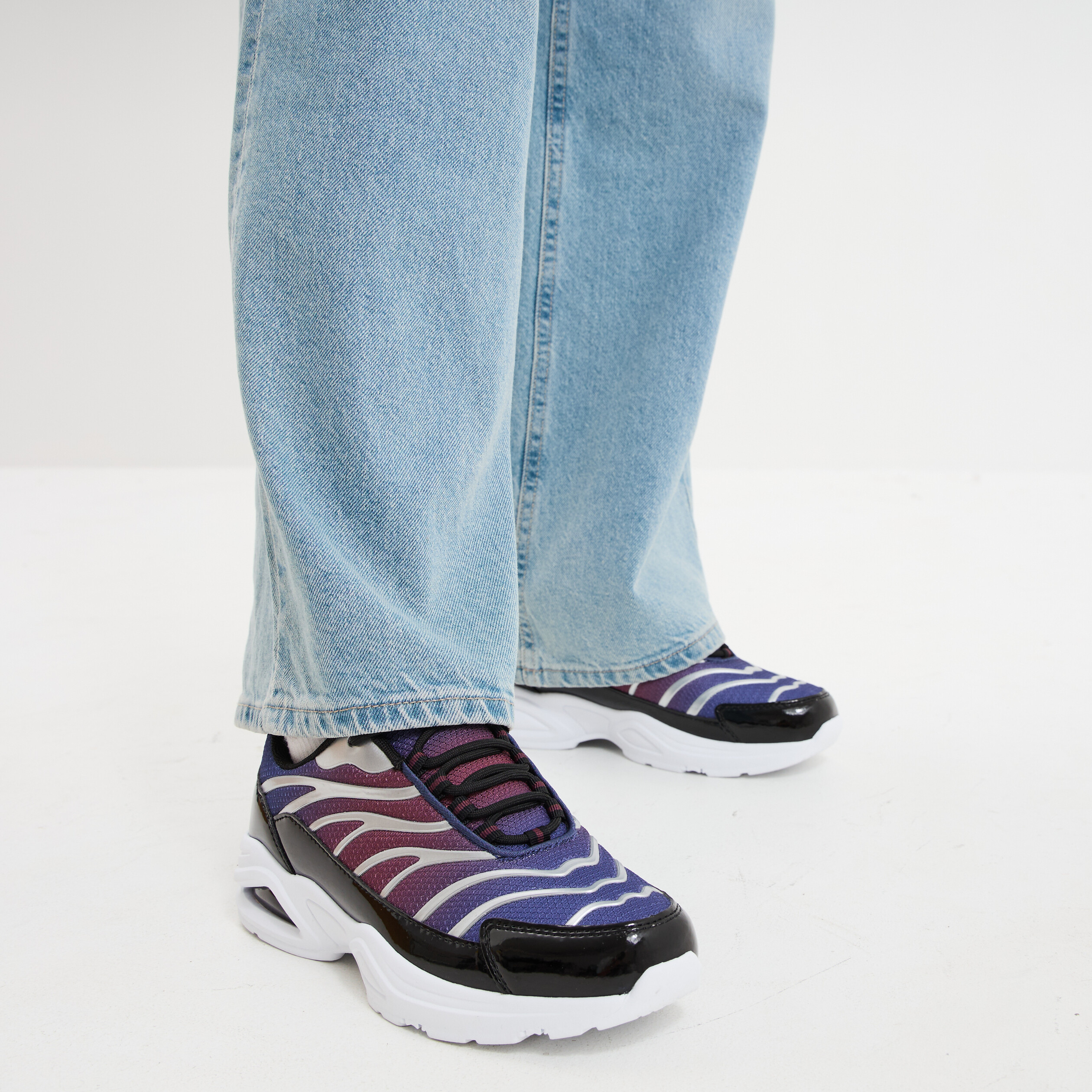 Baskets running semelles bulles violet femme La Halle