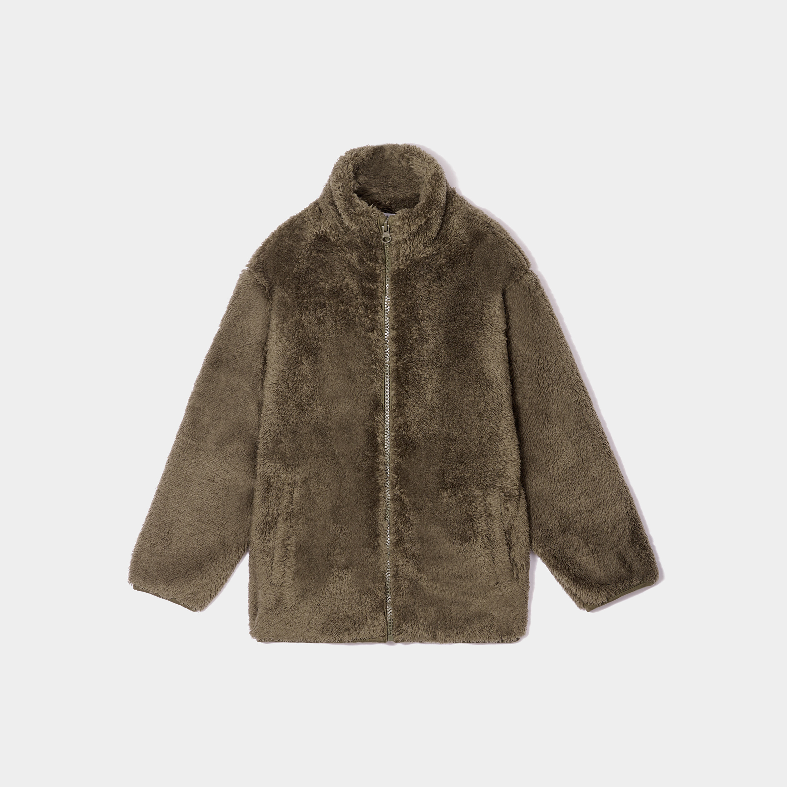 Gilet fausse fourrure col camionneur vert kaki garçon
