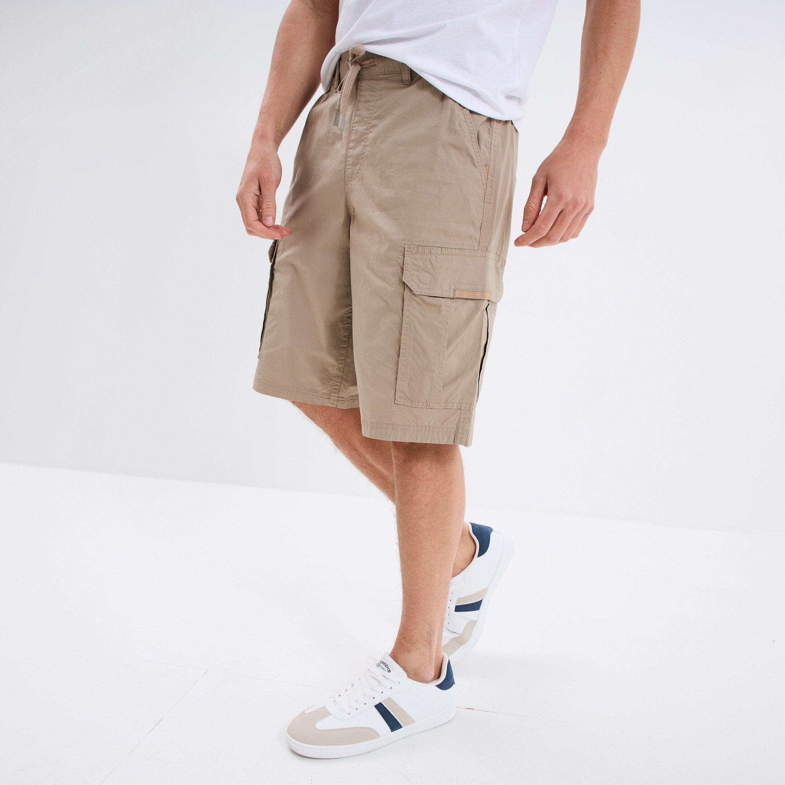 bermuda cargo droit coton majoritaire taupe homme Bermuda cargo droit coton majoritaire taupe homme