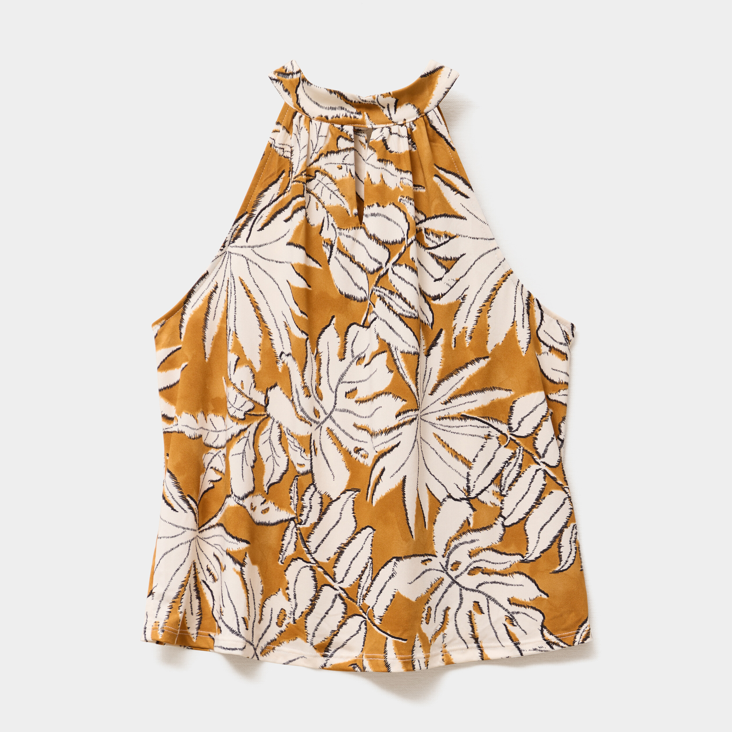debardeur encolure americaine jaune moutarde femme Débardeur encolure américaine jaune moutarde femme