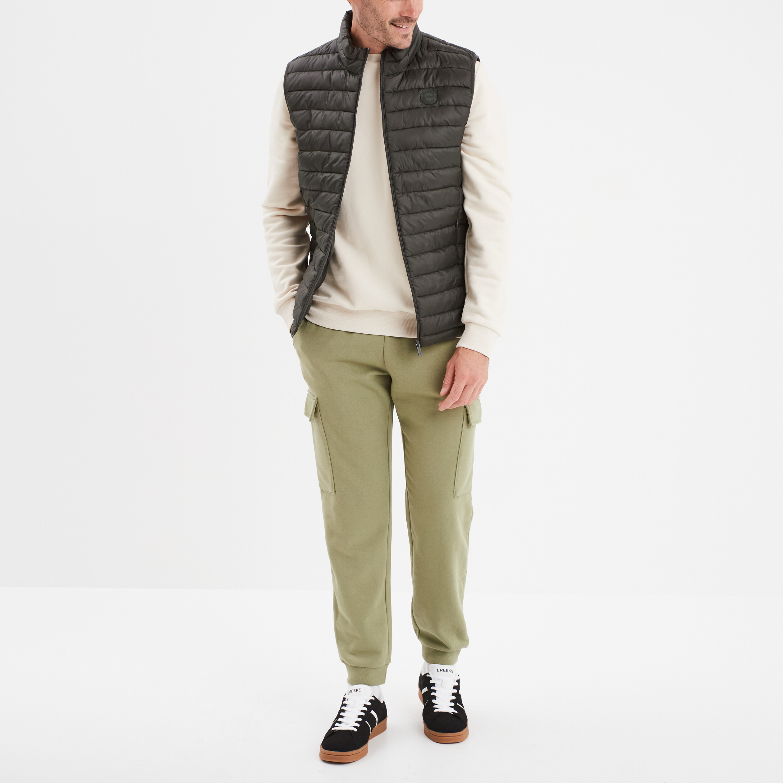 doudoune legere deperlante sans manches vert kaki homme Doudoune légère déperlante sans manches vert kaki homme