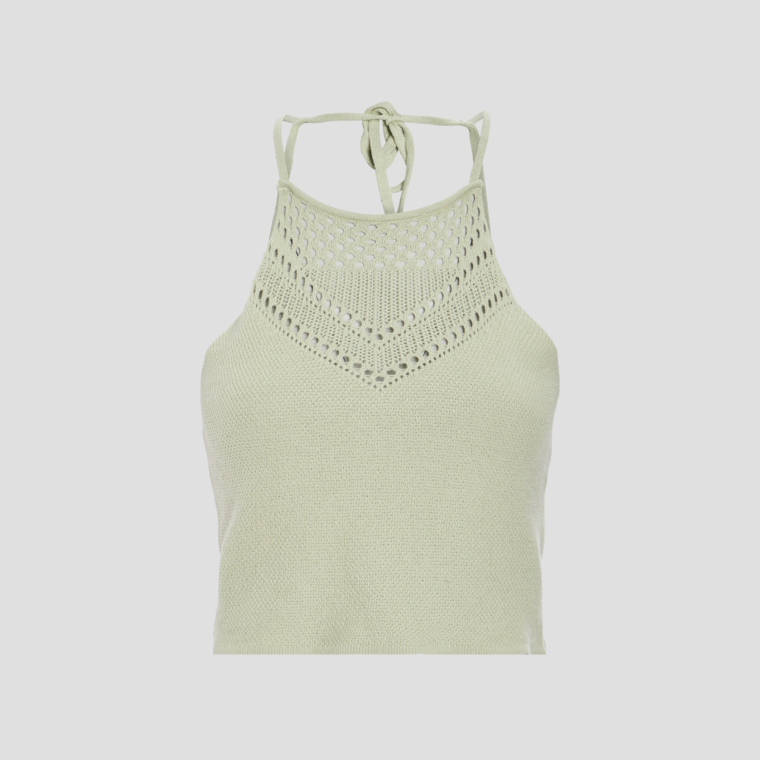 Youngla Skull Shirt Du00e9bardeur Cropped Crochet Vert Kaki Femme