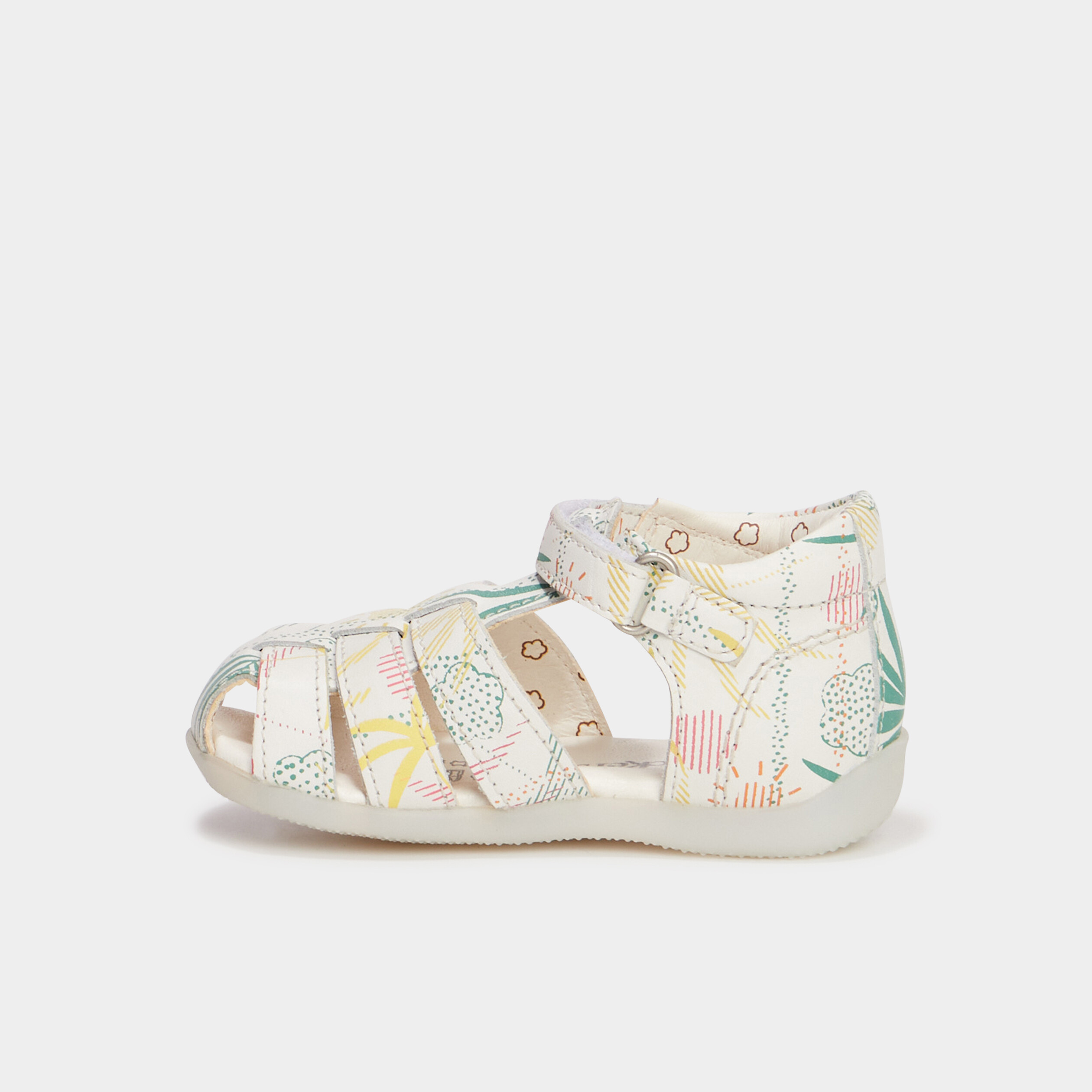 sandales en cuir kickers bigflo blanc bebef Sandales en cuir Kickers Bigflo blanc bébé fille