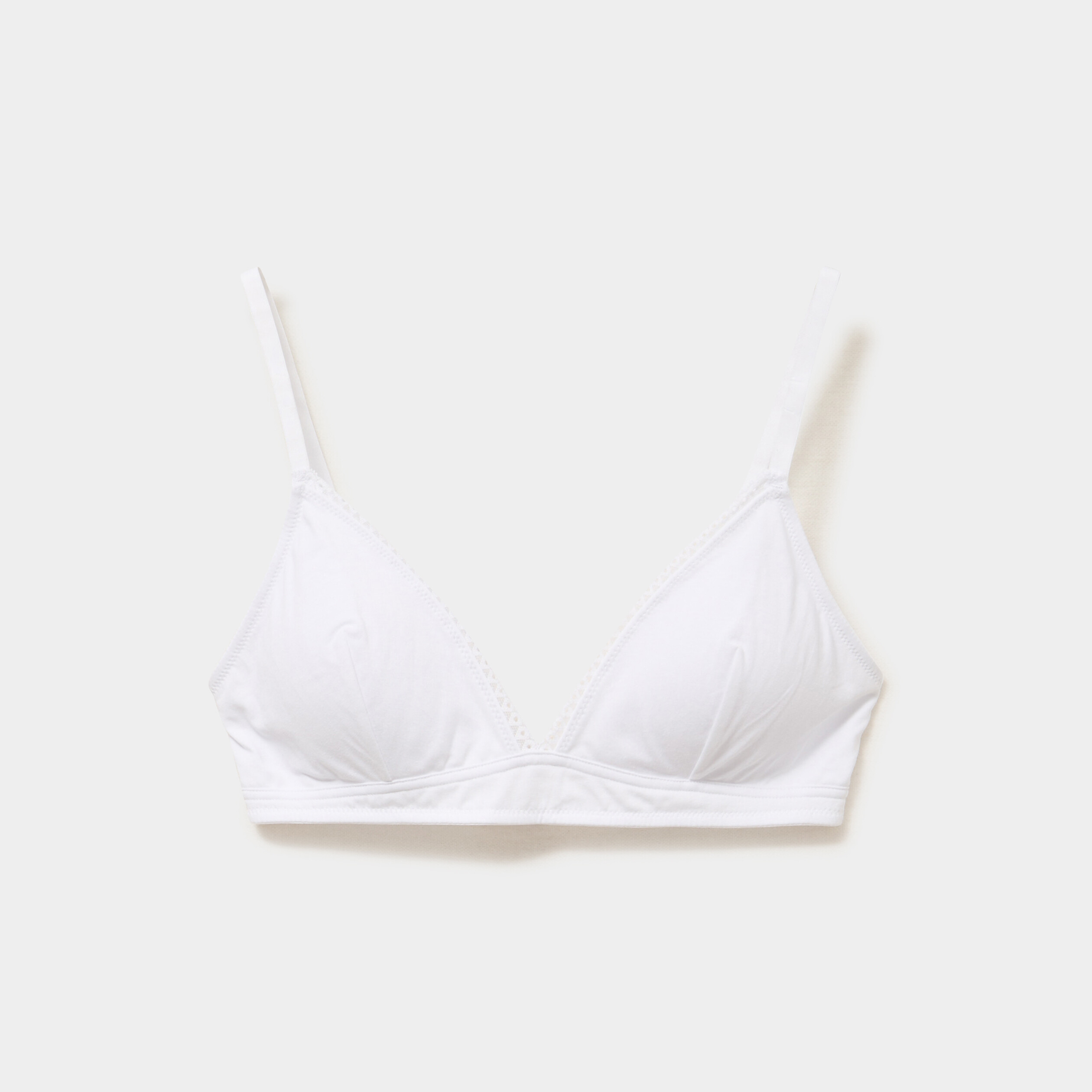 Soutien-gorge triangle padd&eacute; coton blanc femme