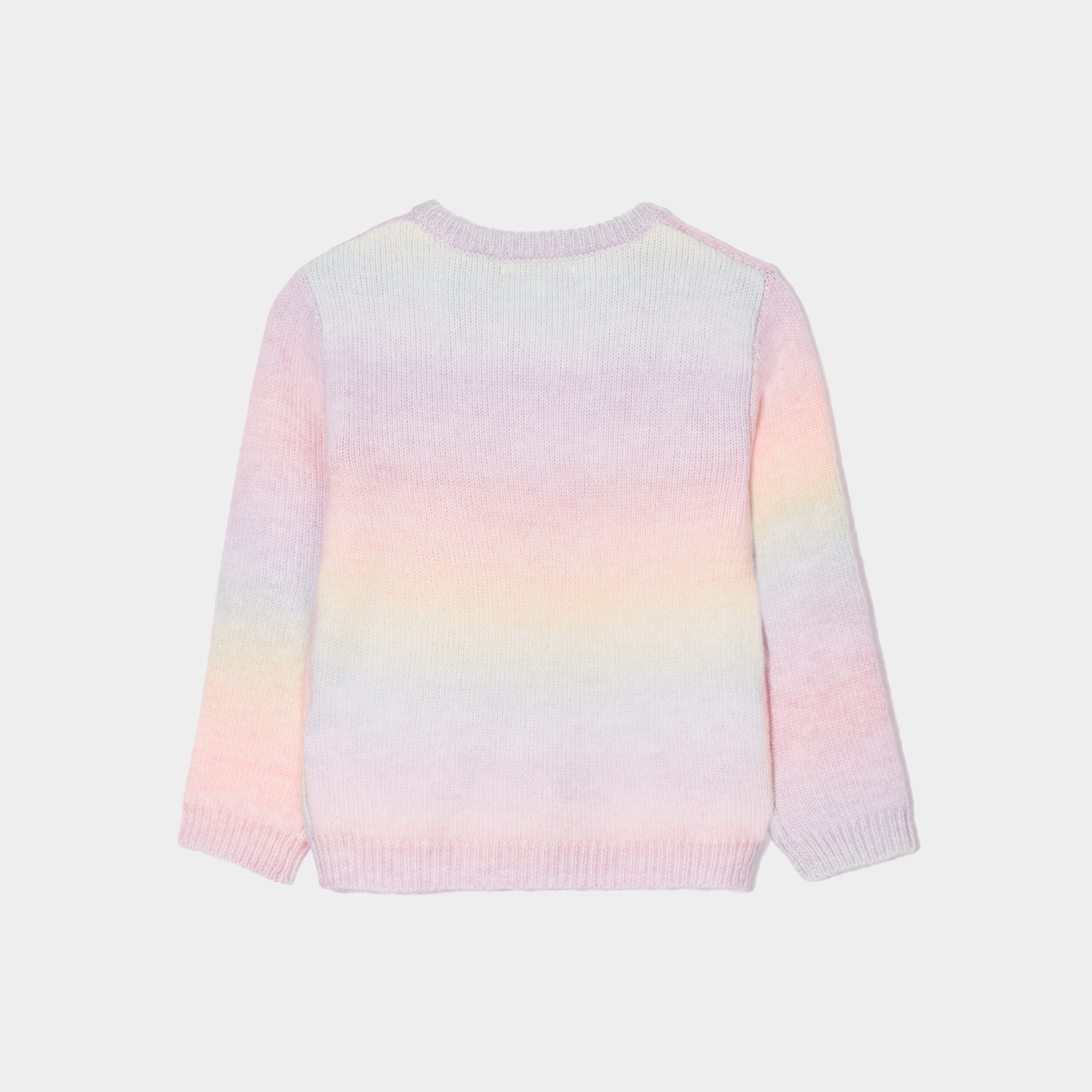 Pull col rond avec manches longues multicolore fille