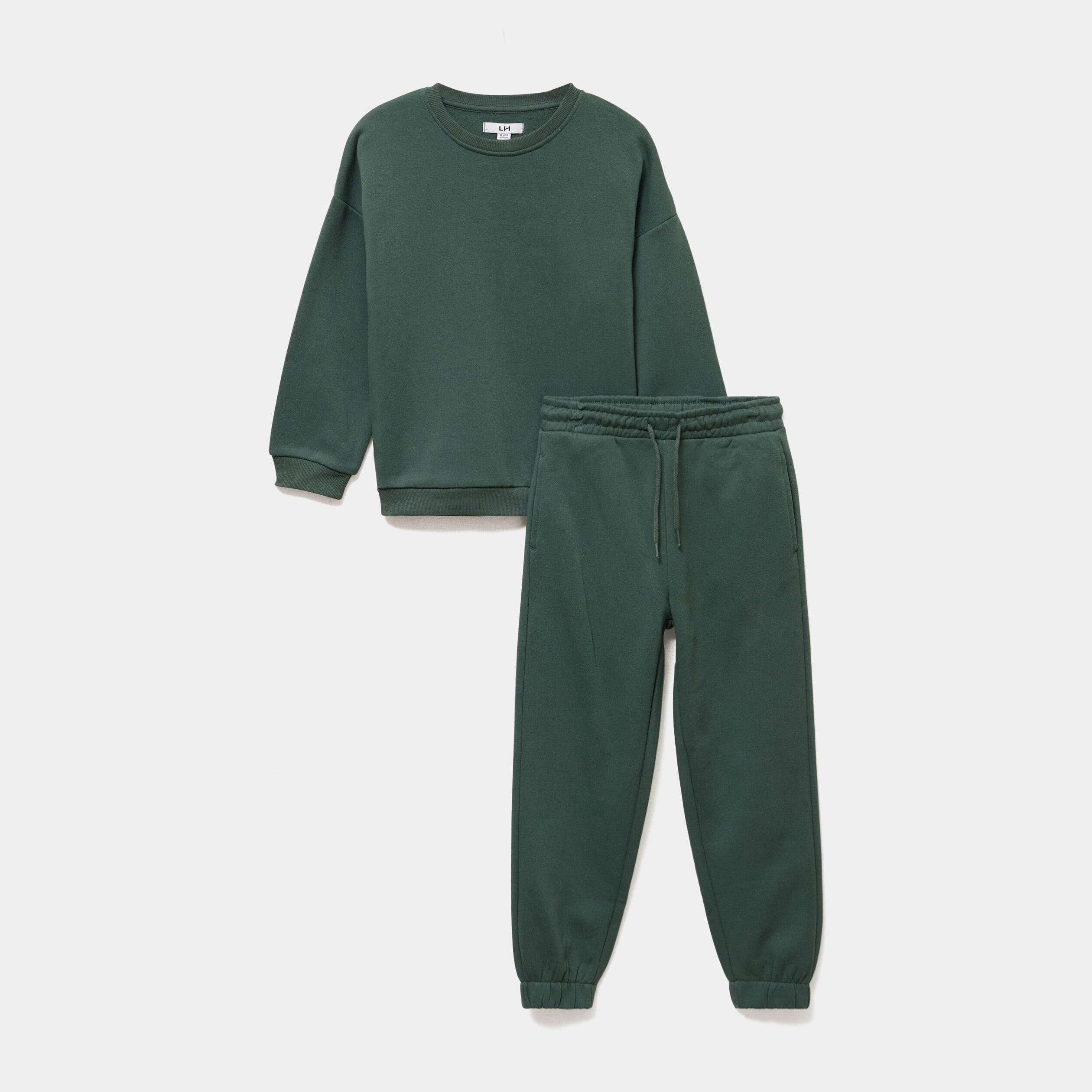 Ensemble jogging sweat et pantalon vert fonc&eacute; gar&ccedil;on