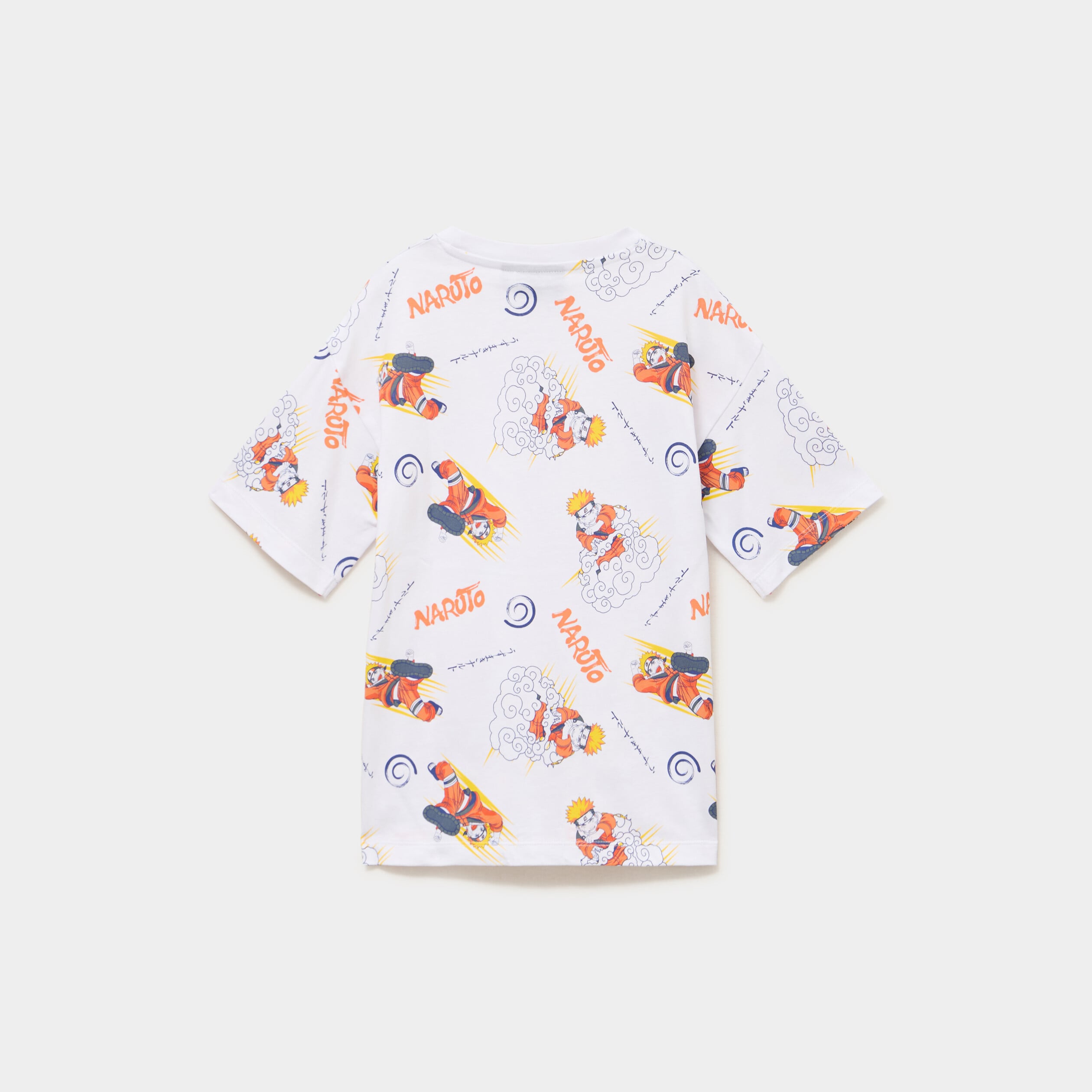 T-shirt manches courtes coton Naruto blanc gar&ccedil;on