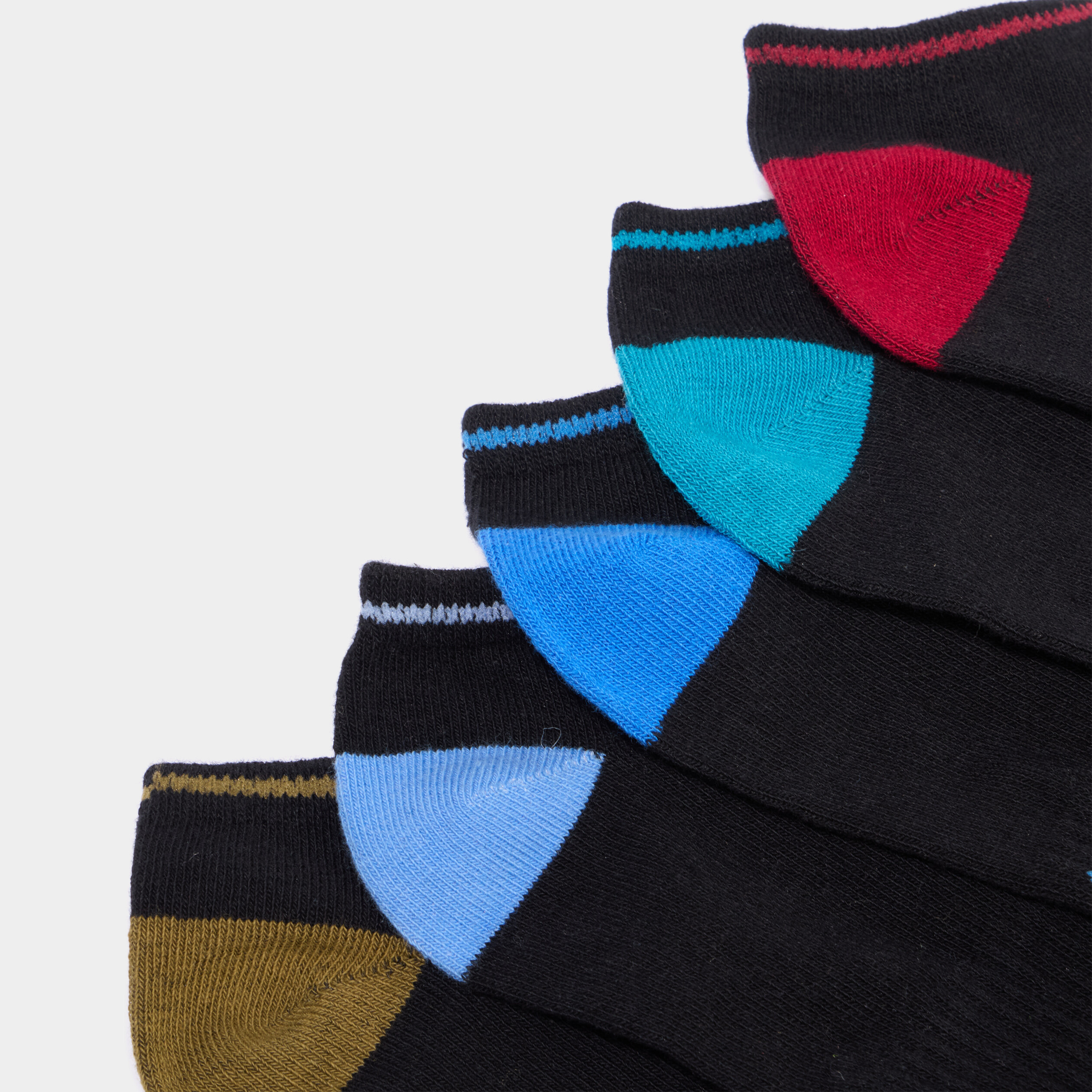 Lot 5 paires chaussettes invisibles noir homme