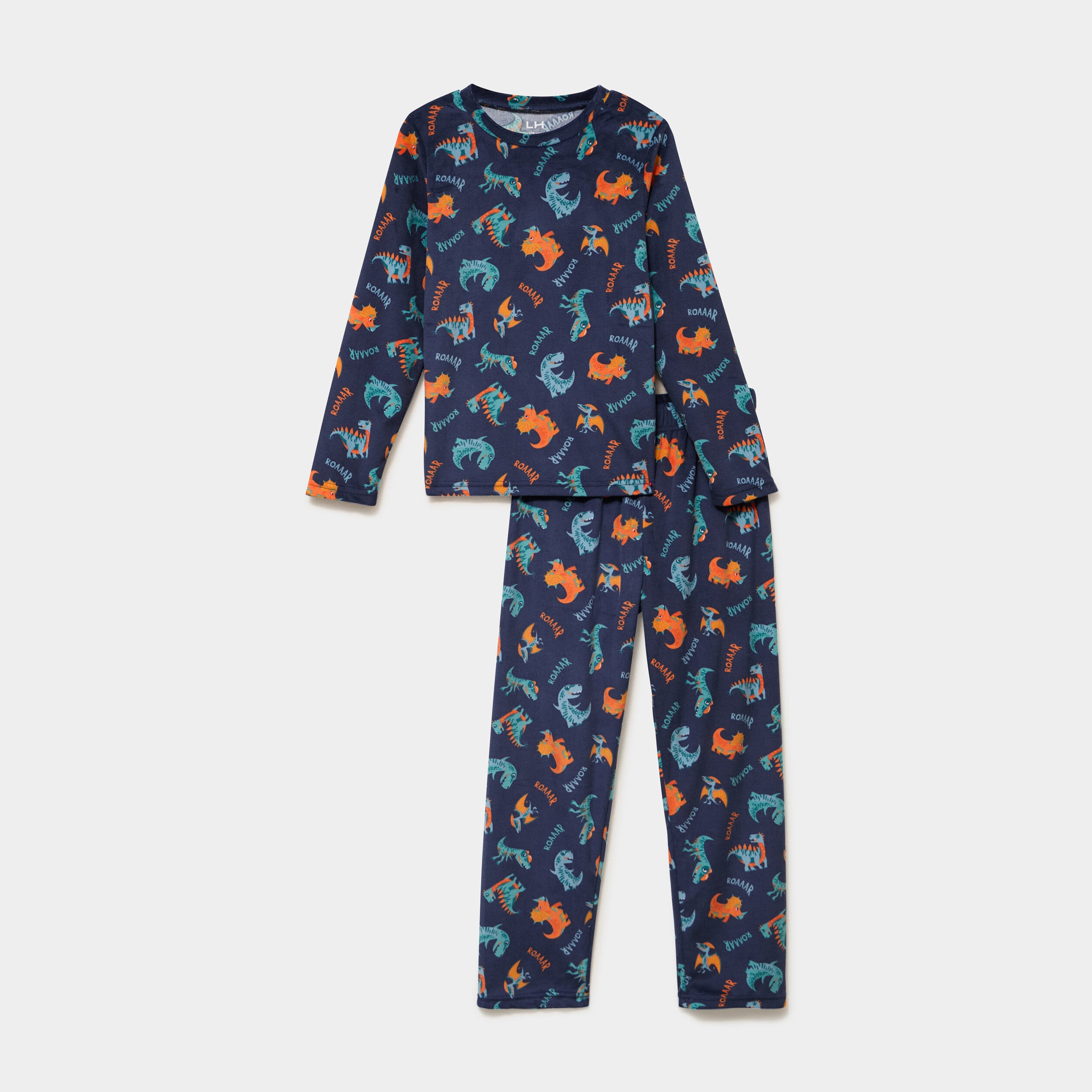 Ensemble pyjama effet velours 2 pi&egrave;ces bleu marine gar&ccedil;on