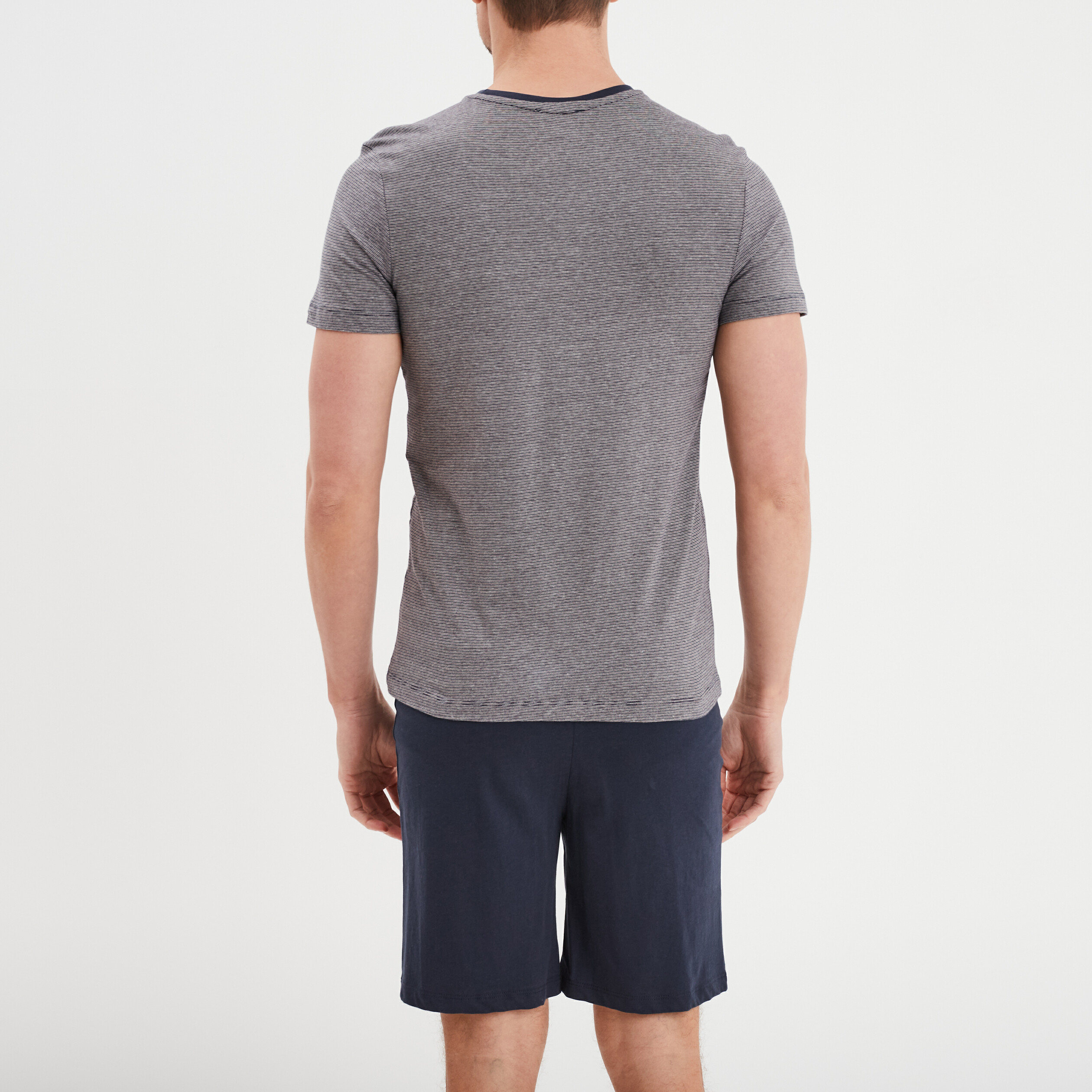 ensemble pyjama short et t shirt coton bleu marine homme Ensemble pyjama short et t-shirt coton bleu marine homme