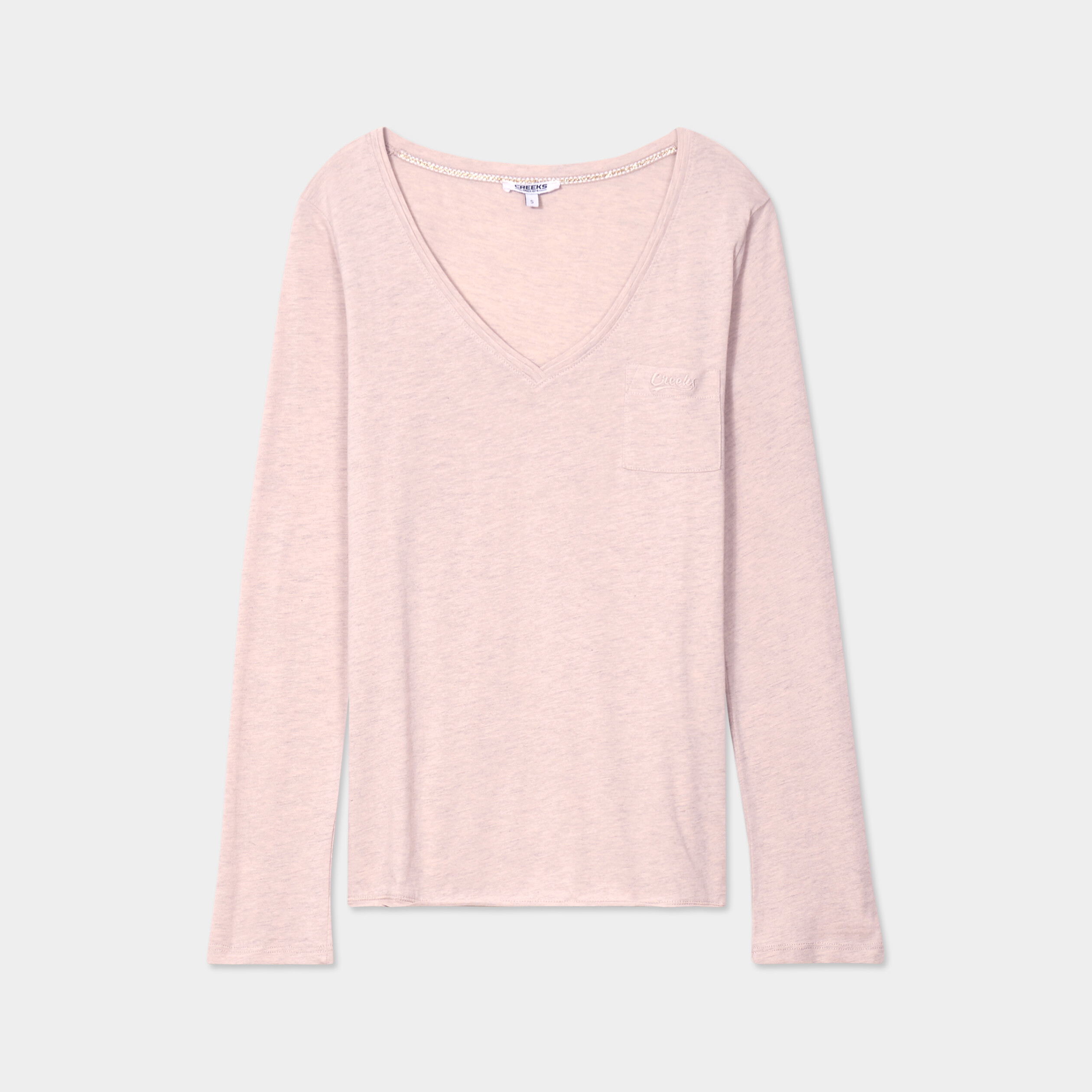 T-shirt à Col Rond Pour Femme, Maille Transparente, Paillettes