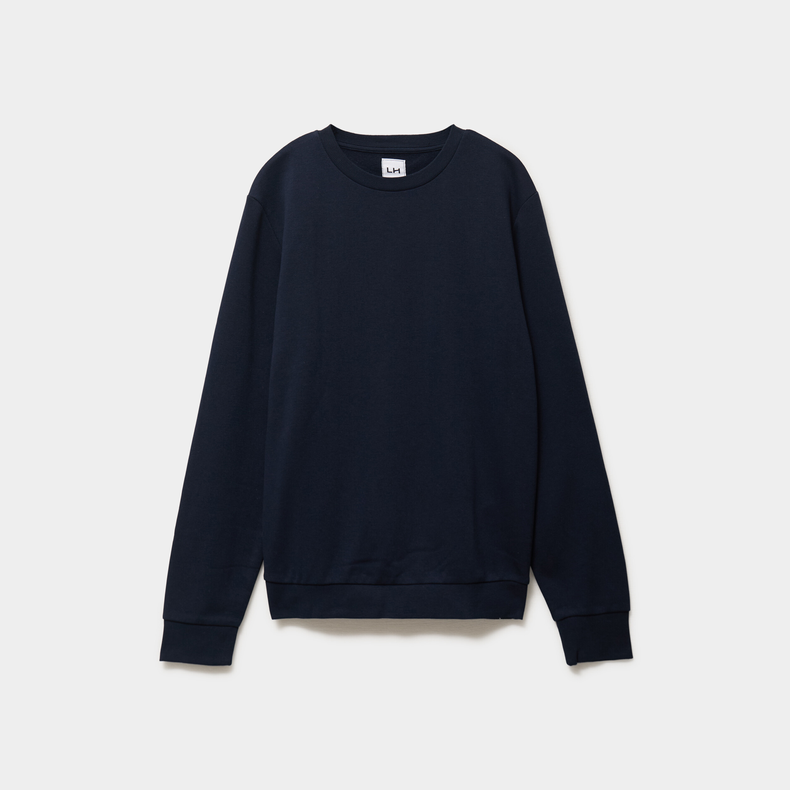 Sweat molleton col rond bleu marine homme