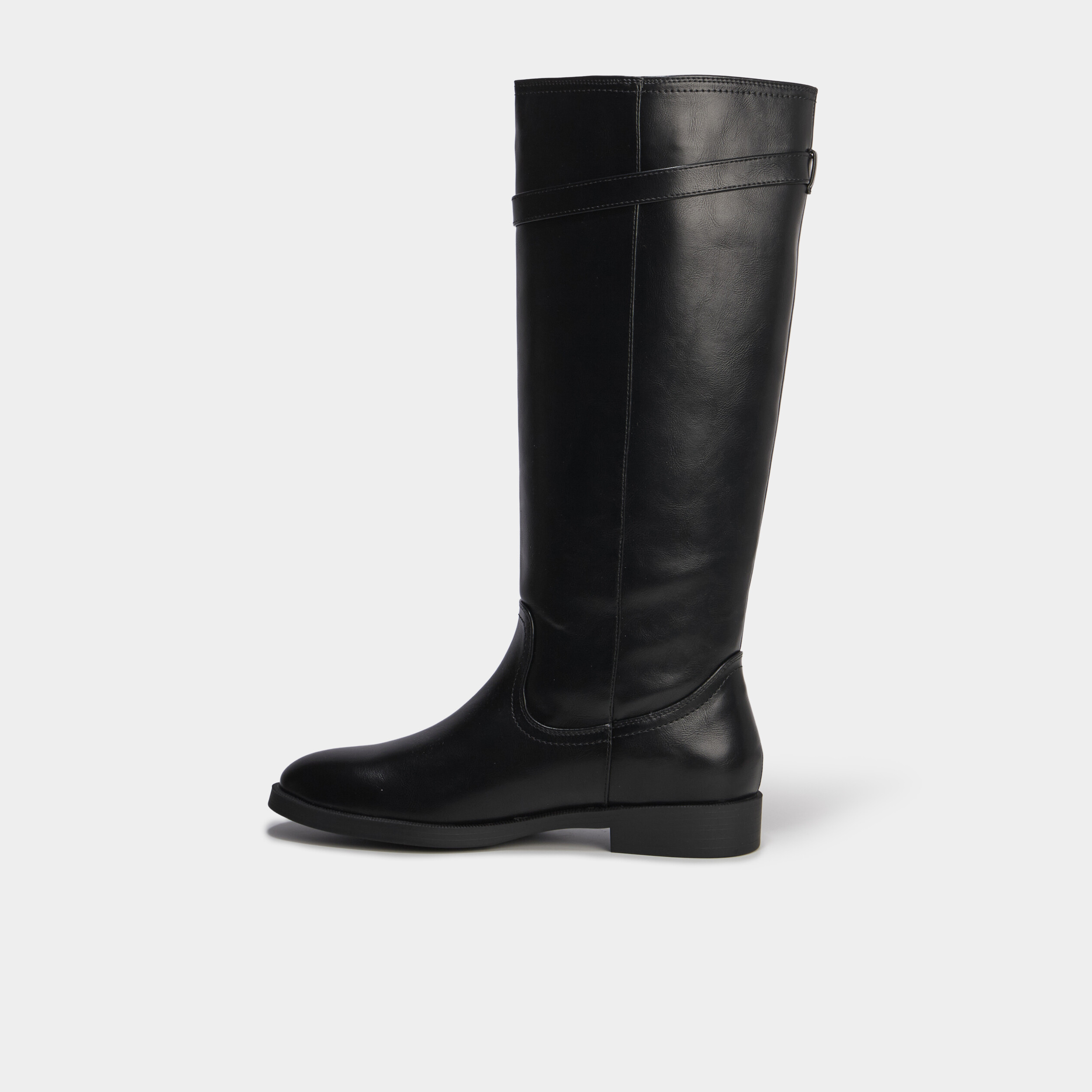 Bottes hautes avec boucles noir femme